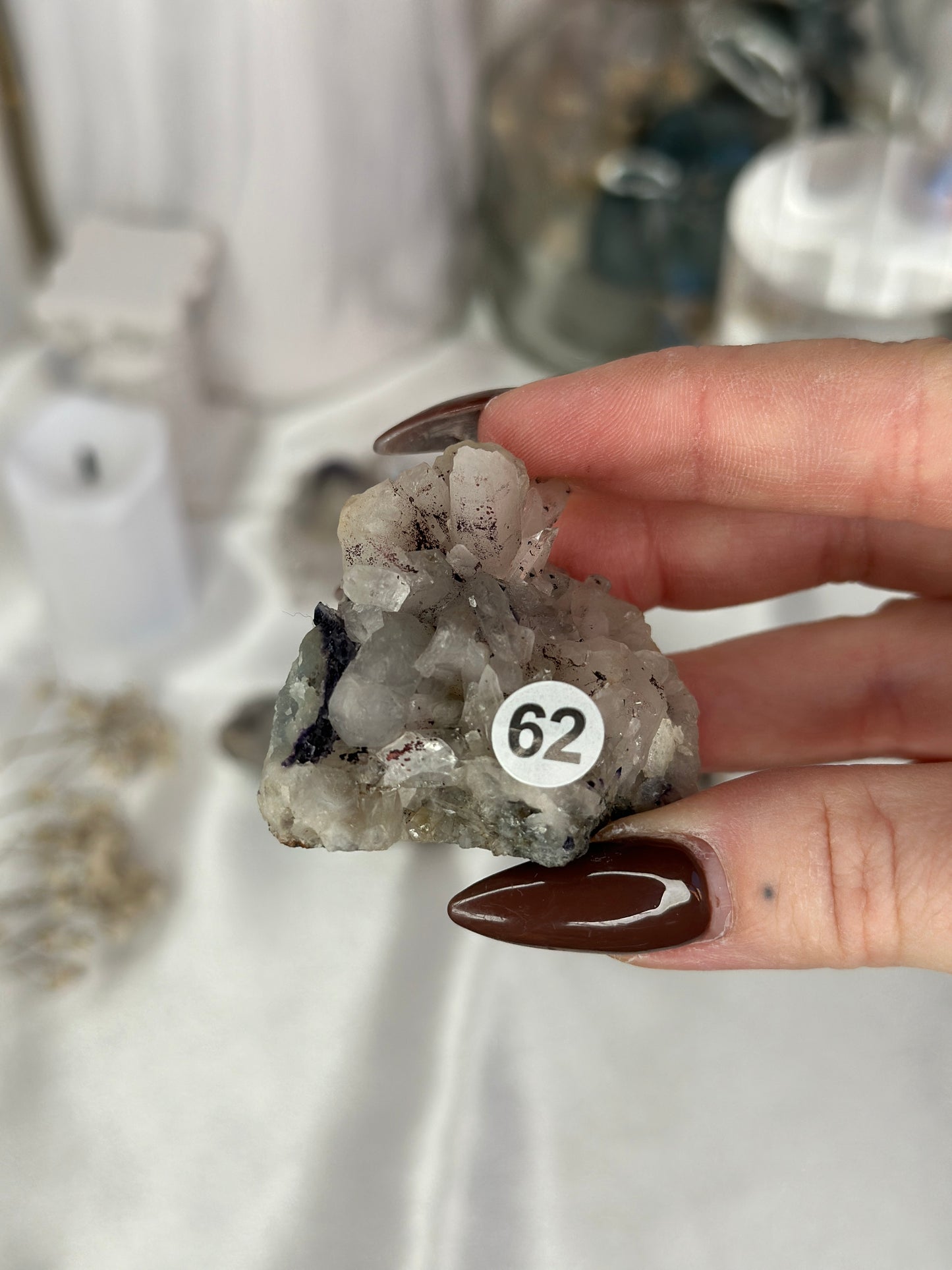 Fluorite violette sur quartz - Inde