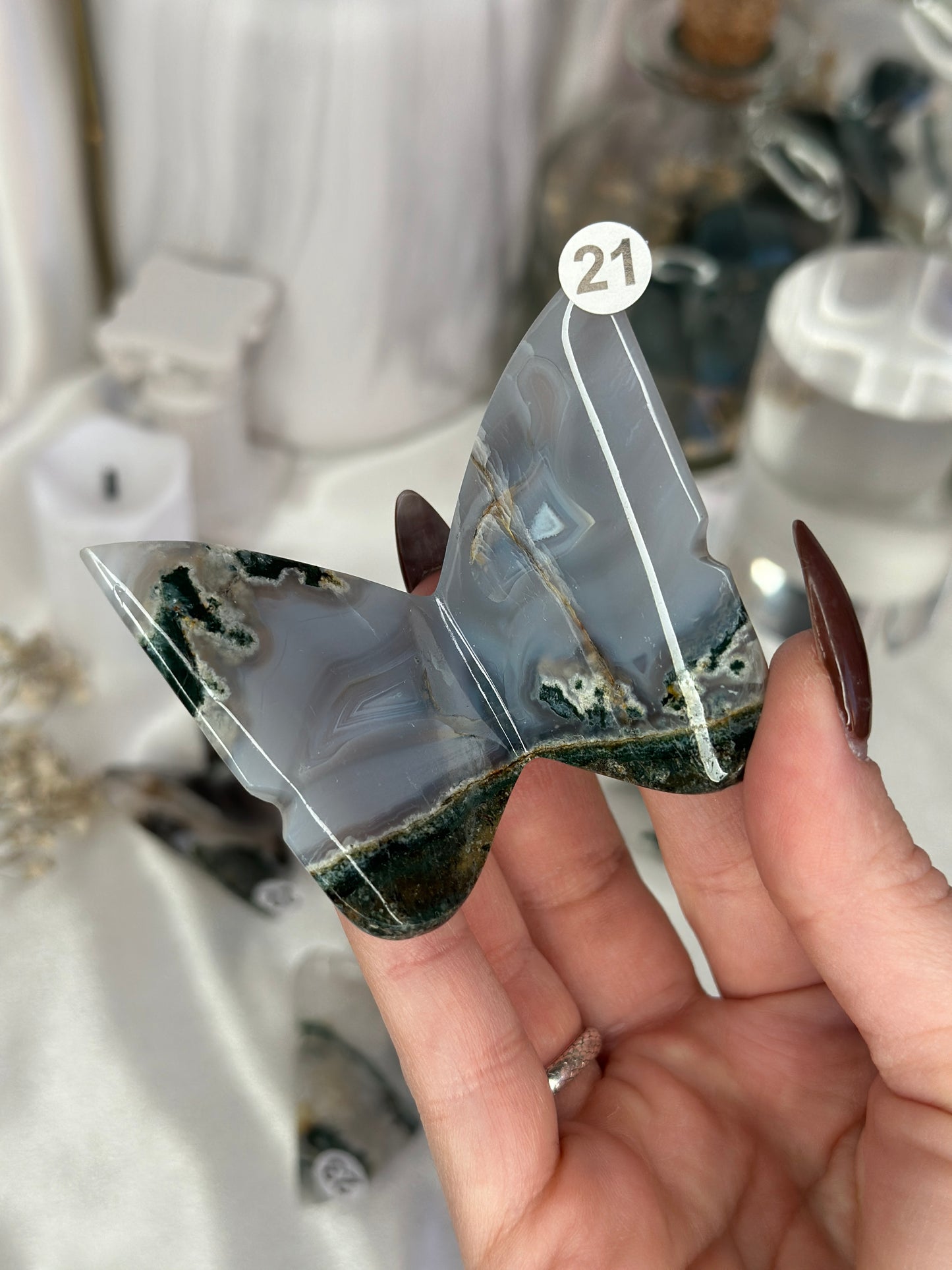 Papillons 3D - agate mousse