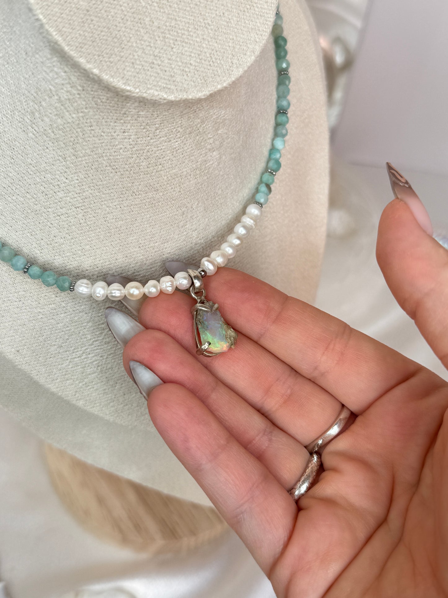 Collier Kristal Ame©️- Amazonite et Opale