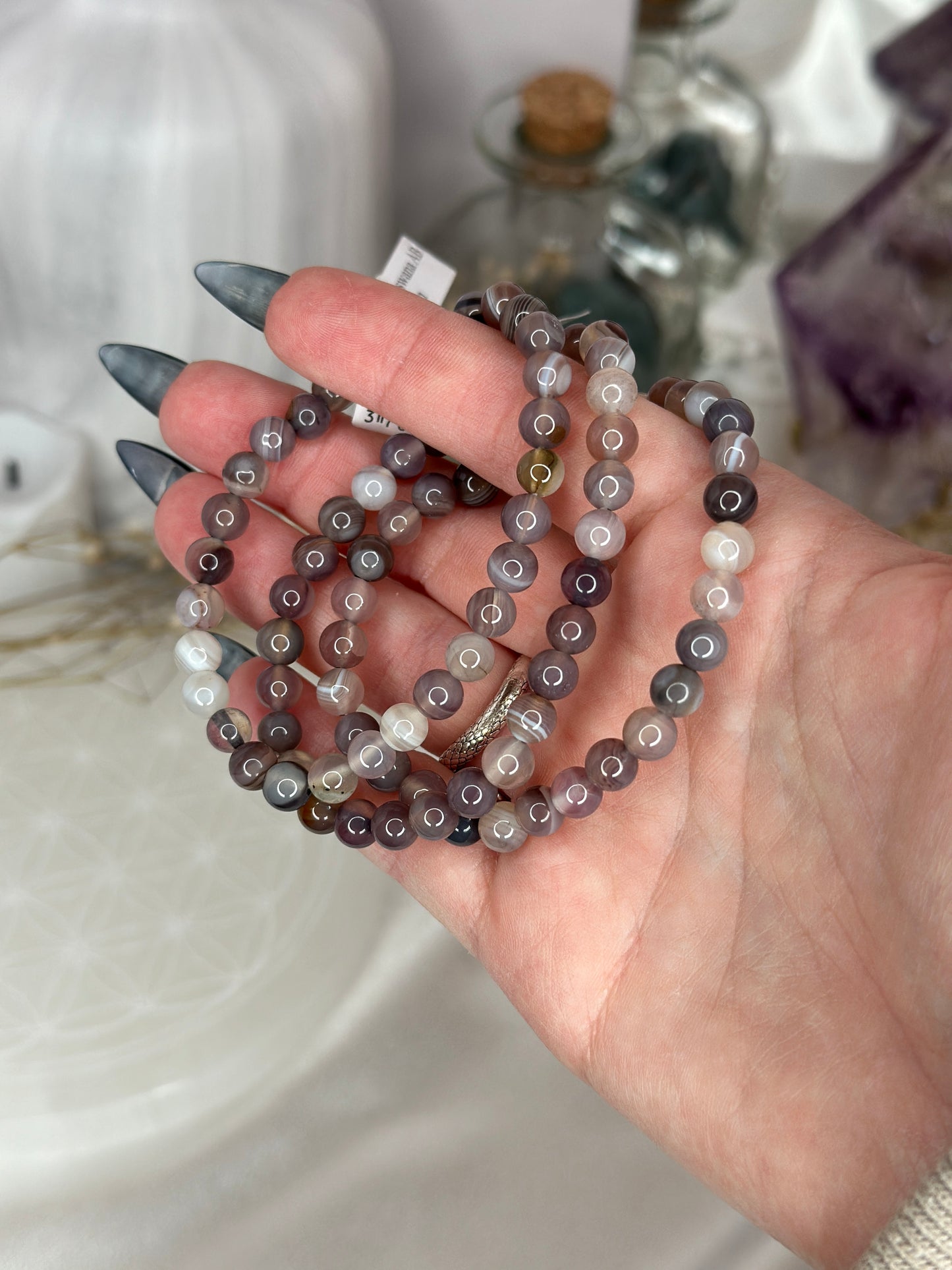 Bracelets 6mm - agate du Botswana