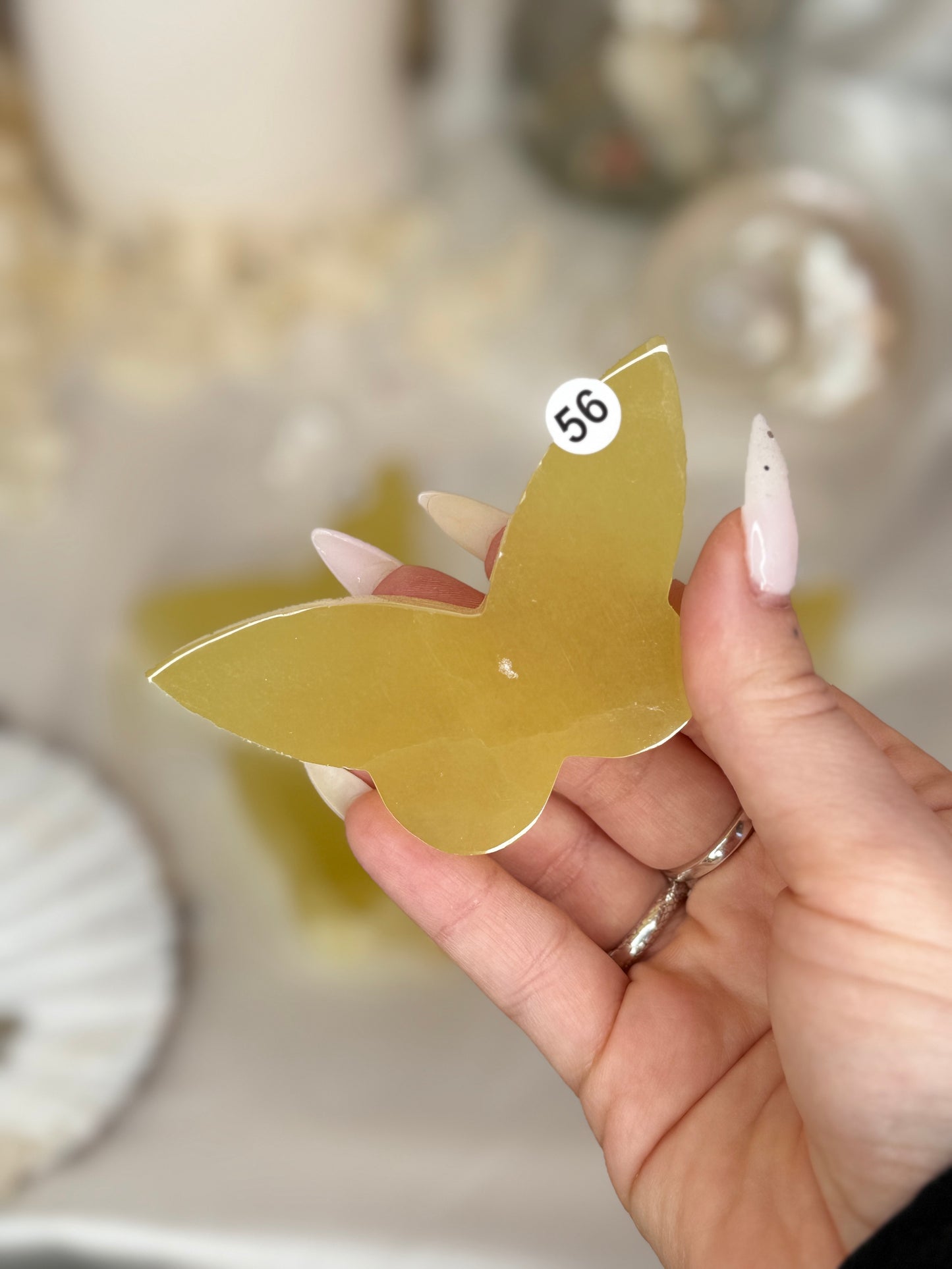 Papillons 2D - calcite jaune