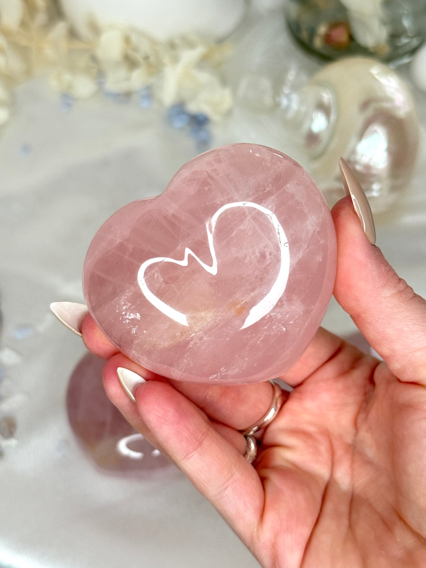 Cœurs quartz rose
