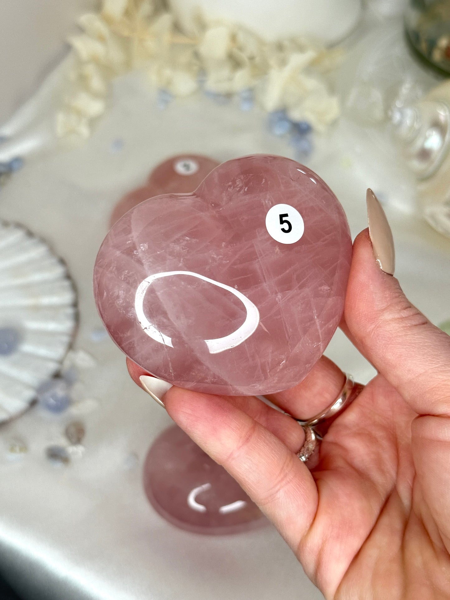 Cœurs quartz rose