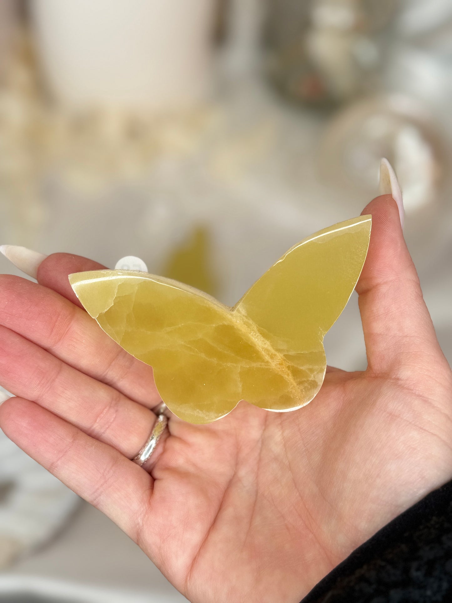Papillons 2D - calcite jaune