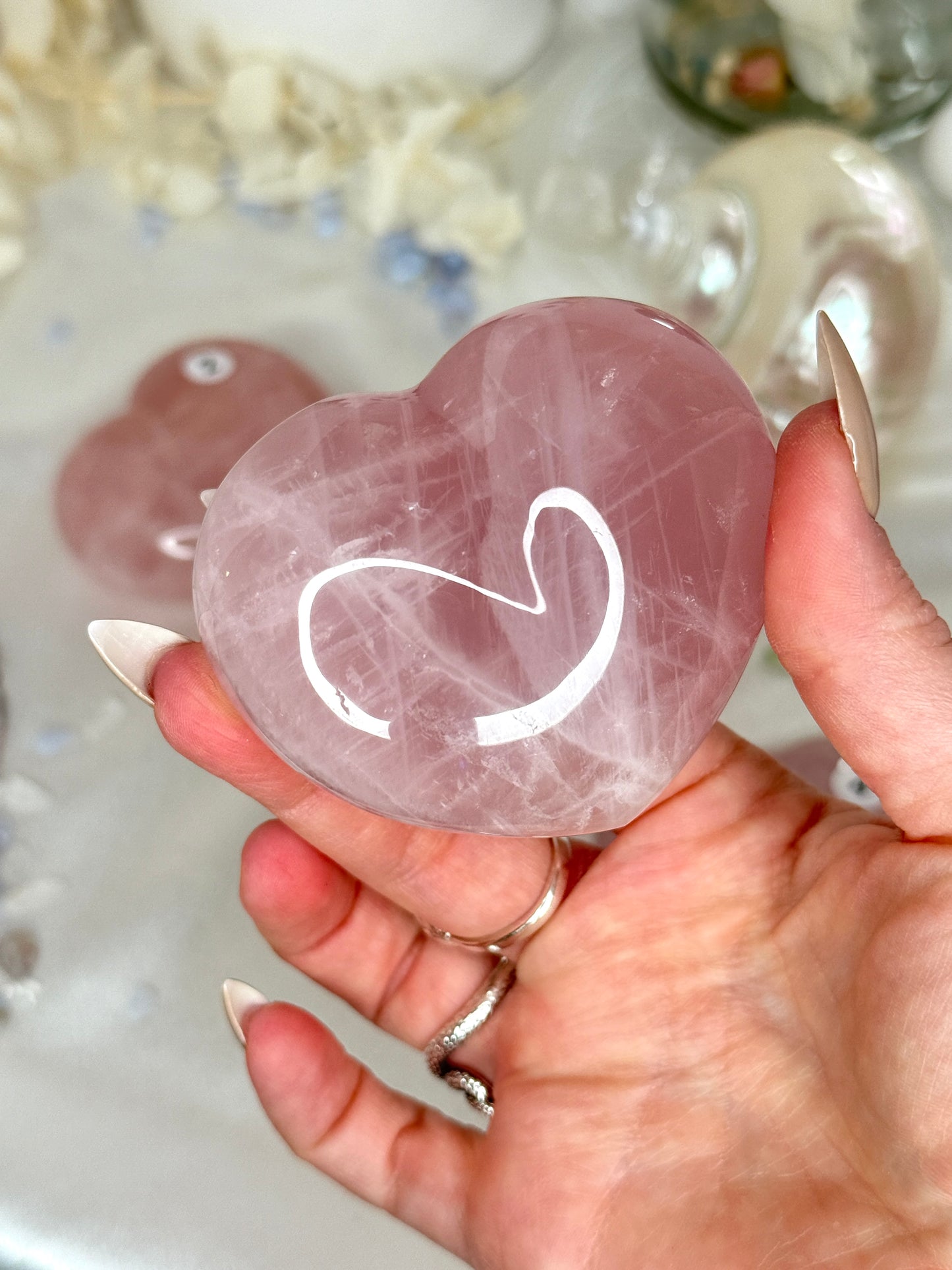 Cœurs quartz rose