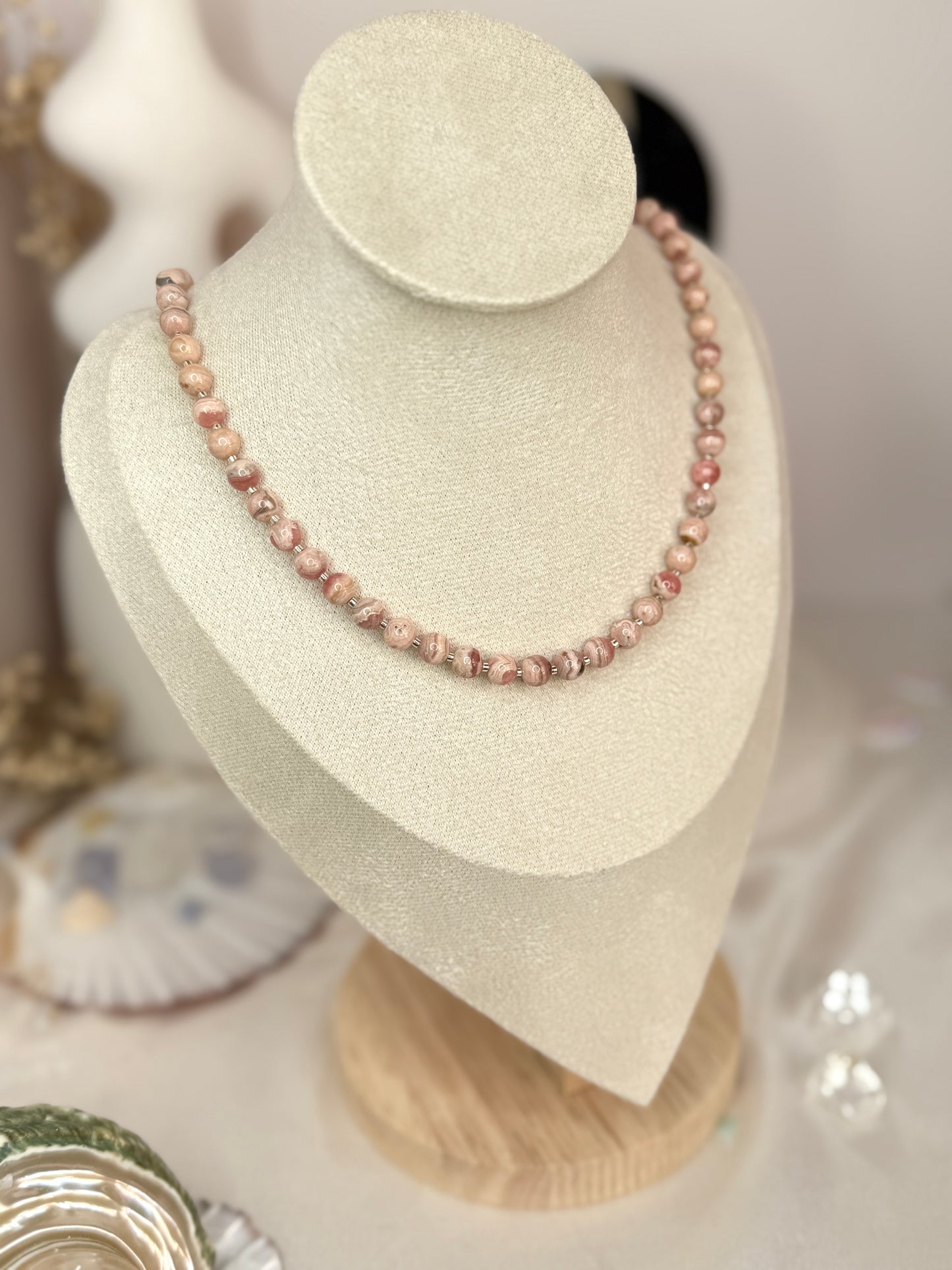 Collier Ellipse Kristal Ame©️ - rhodochrosite