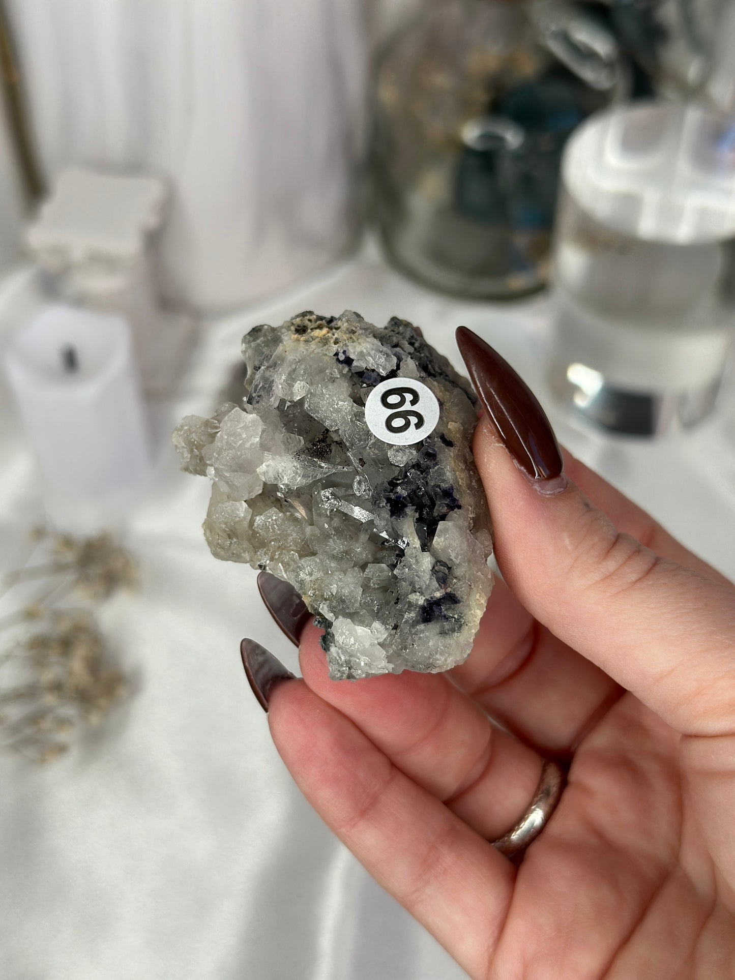 Fluorite violette sur quartz - Inde