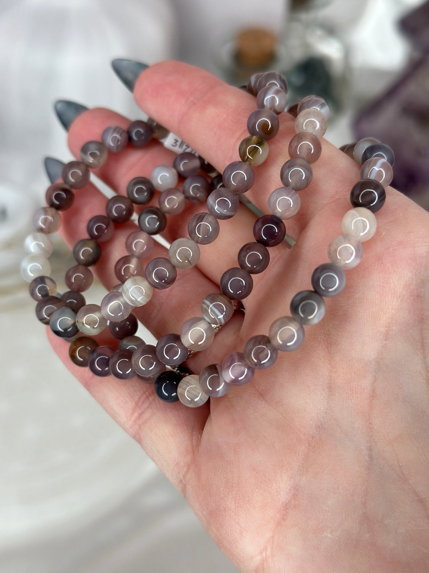Bracelets 6mm - agate du Botswana