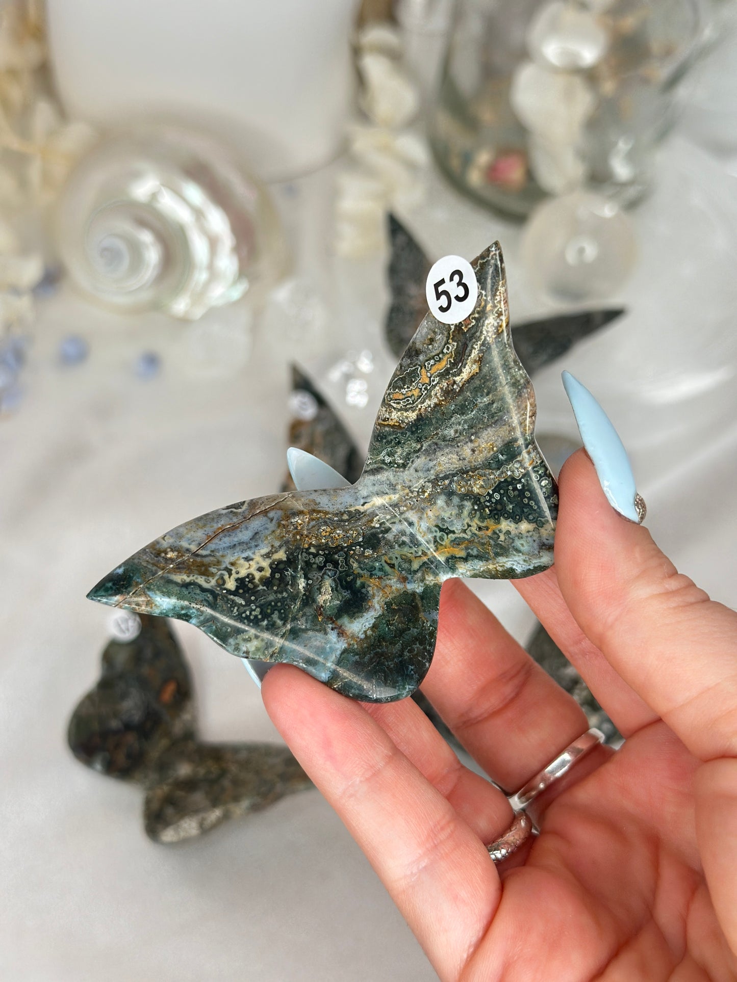 Papillons 3D - Jaspe océan
