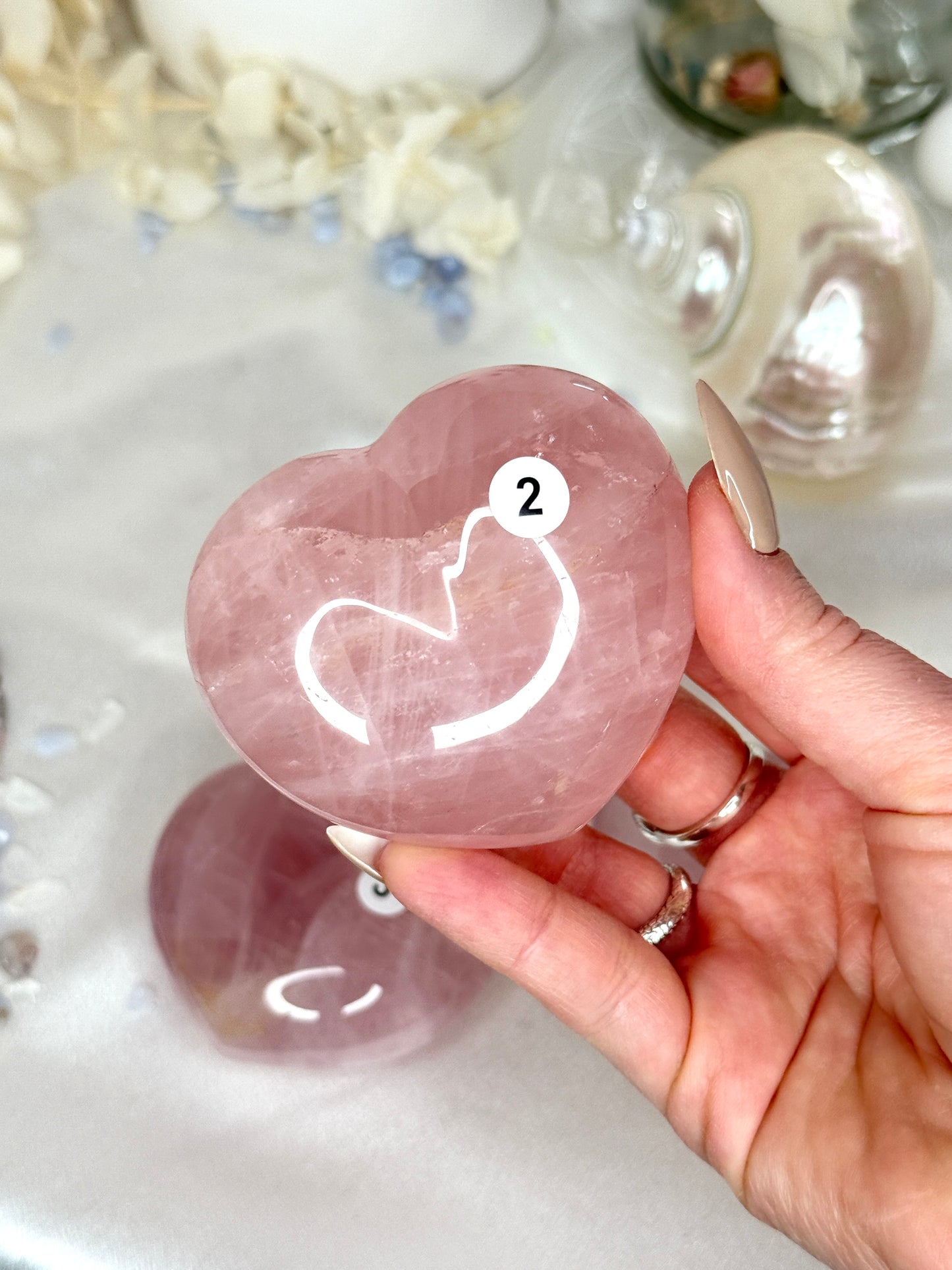Cœurs quartz rose