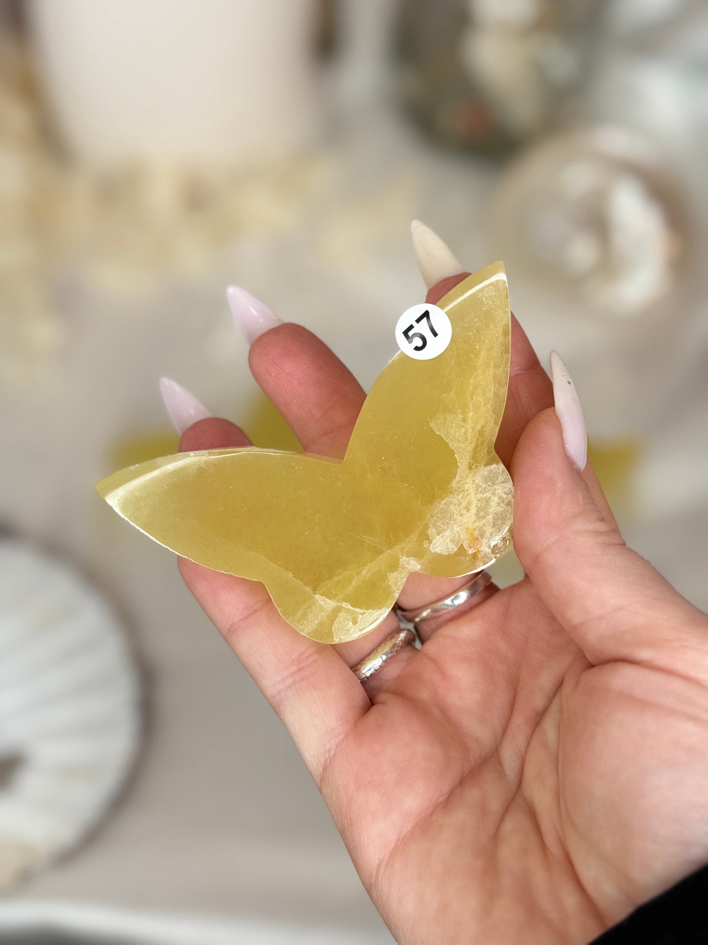 Papillons 2D - calcite jaune