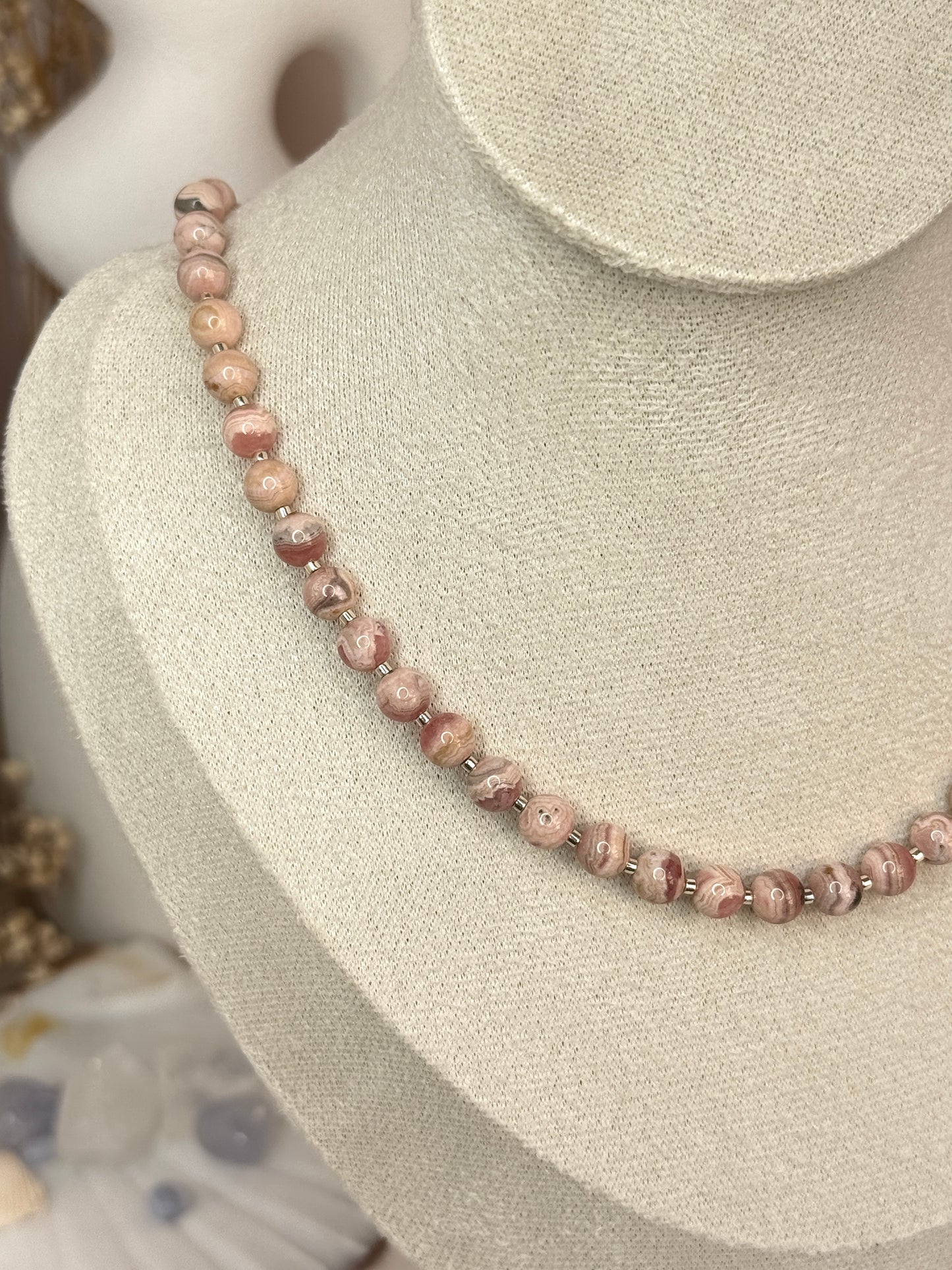 Collier Ellipse Kristal Ame©️ - rhodochrosite