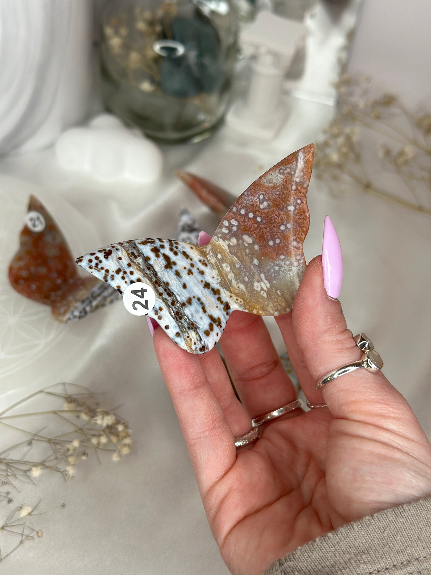 Papillons 3D - Jaspe océan