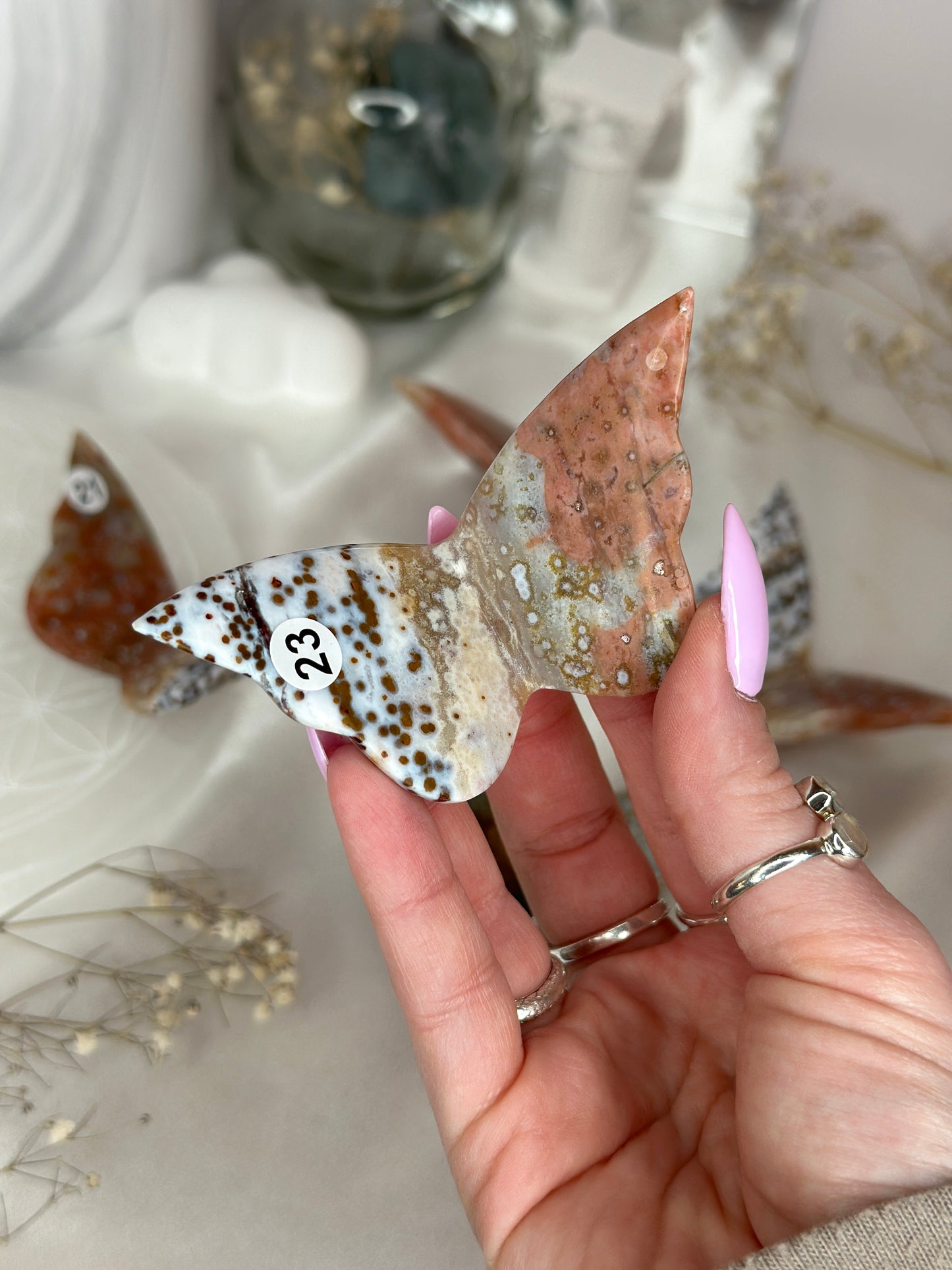 Papillons 3D - Jaspe océan