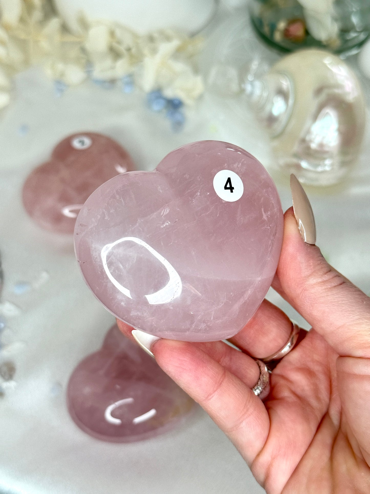 Cœurs quartz rose