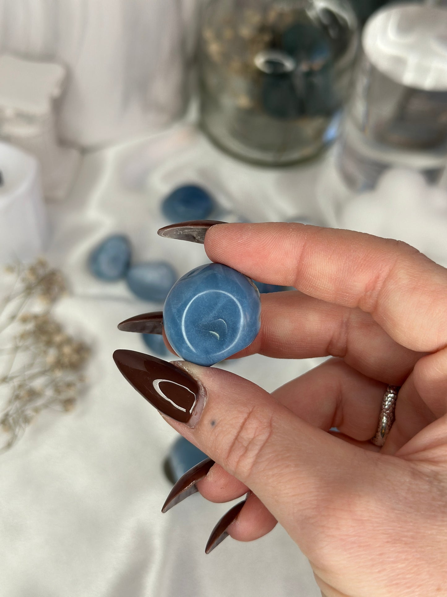 Pierres roulées en Opale bleue