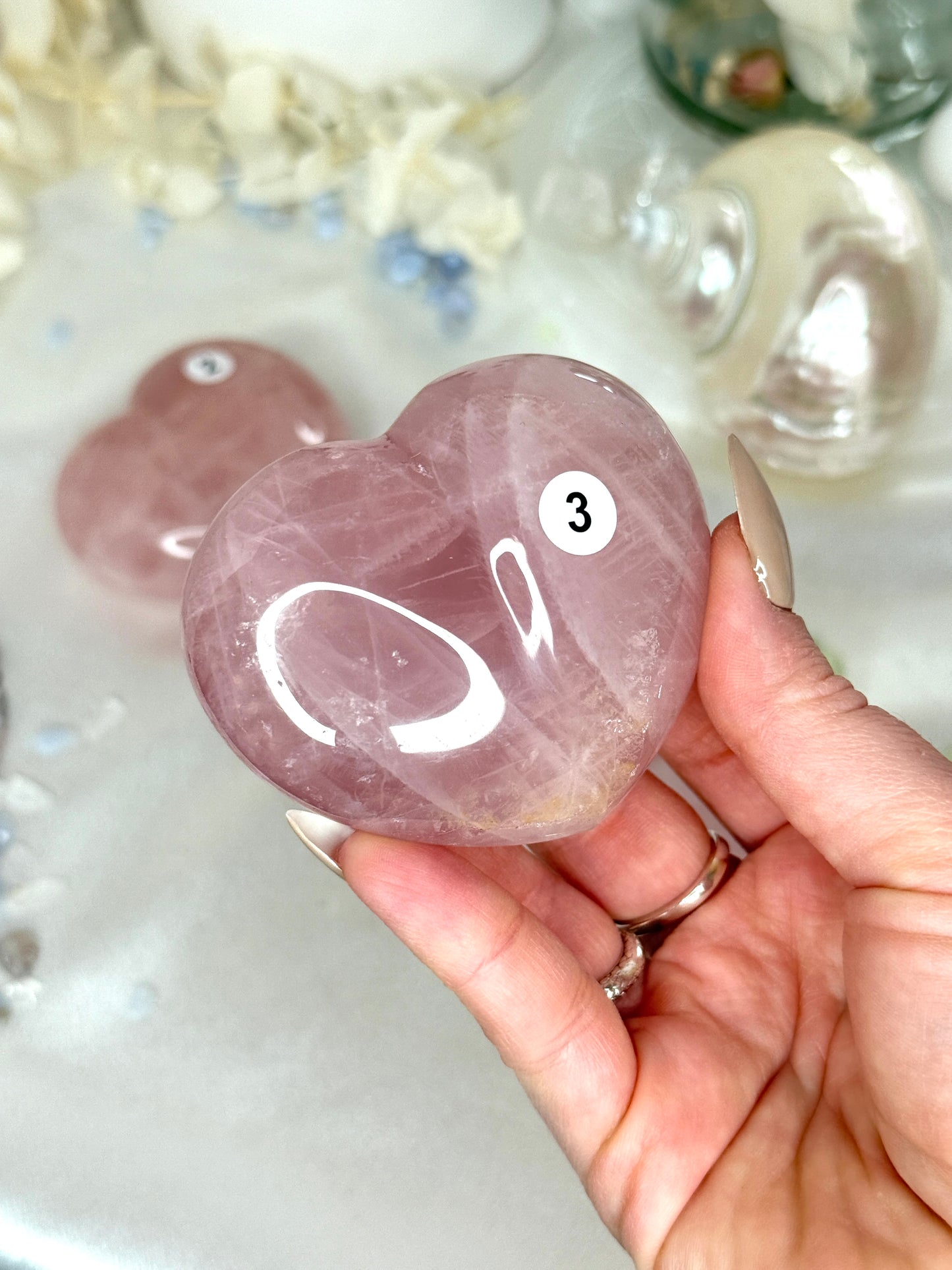 Cœurs quartz rose