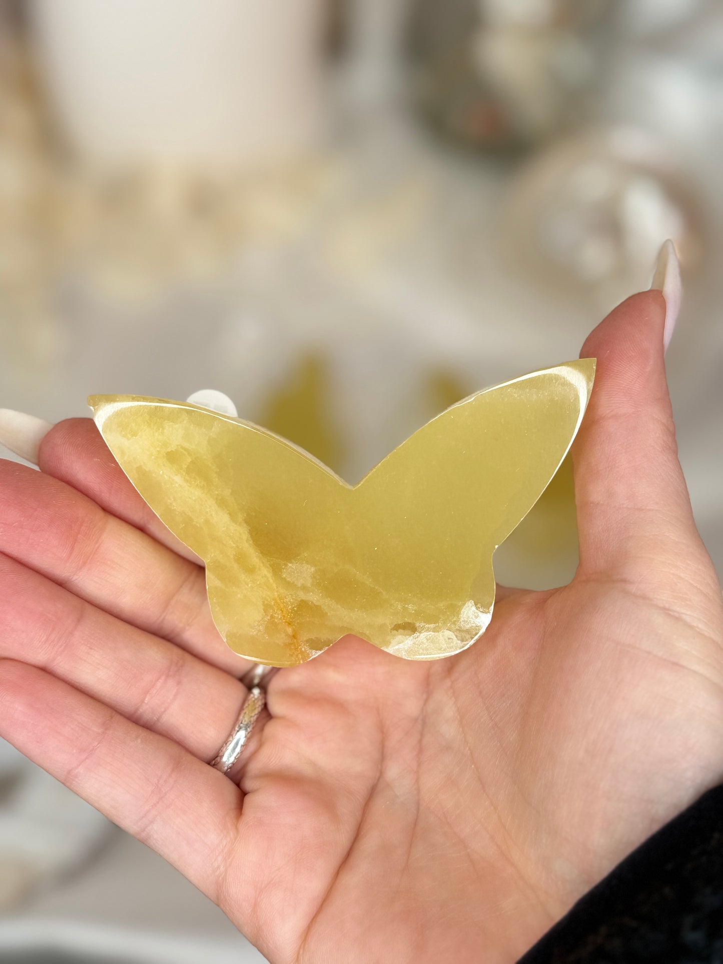 Papillons 2D - calcite jaune