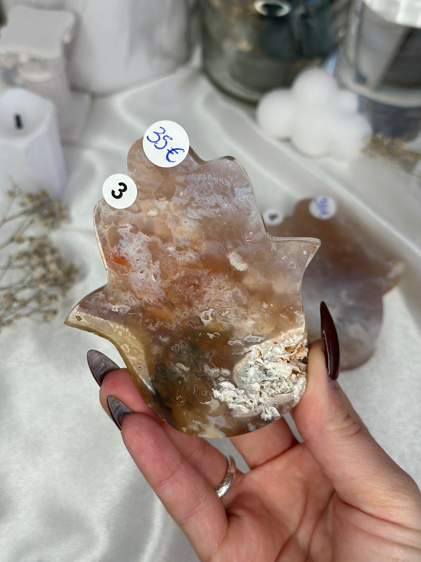 Mains Hamsa - agate plume