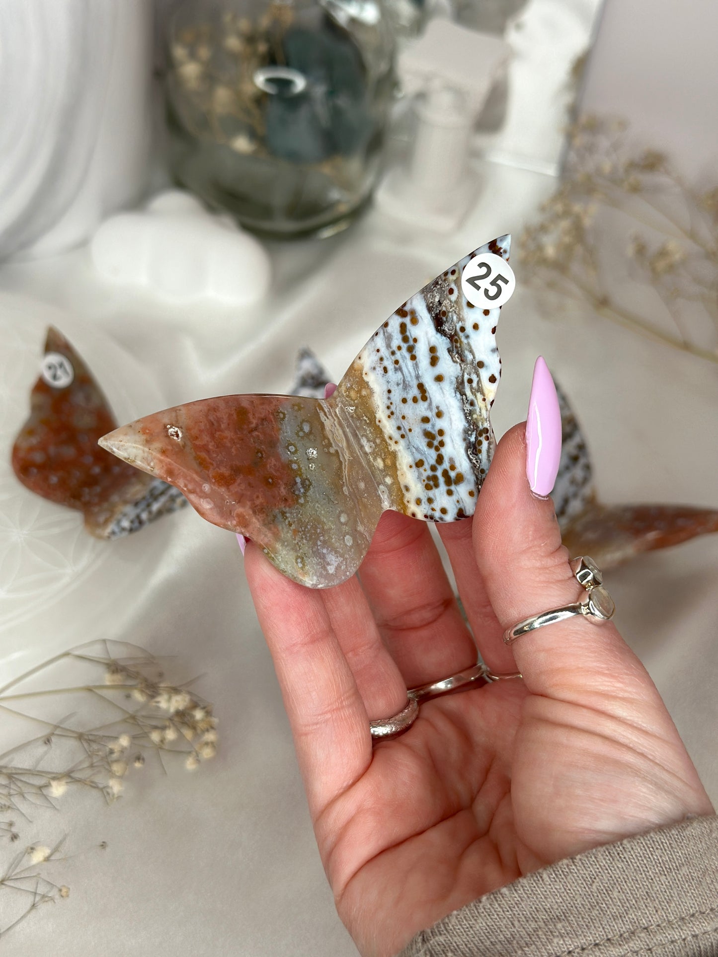 Papillons 3D - Jaspe océan