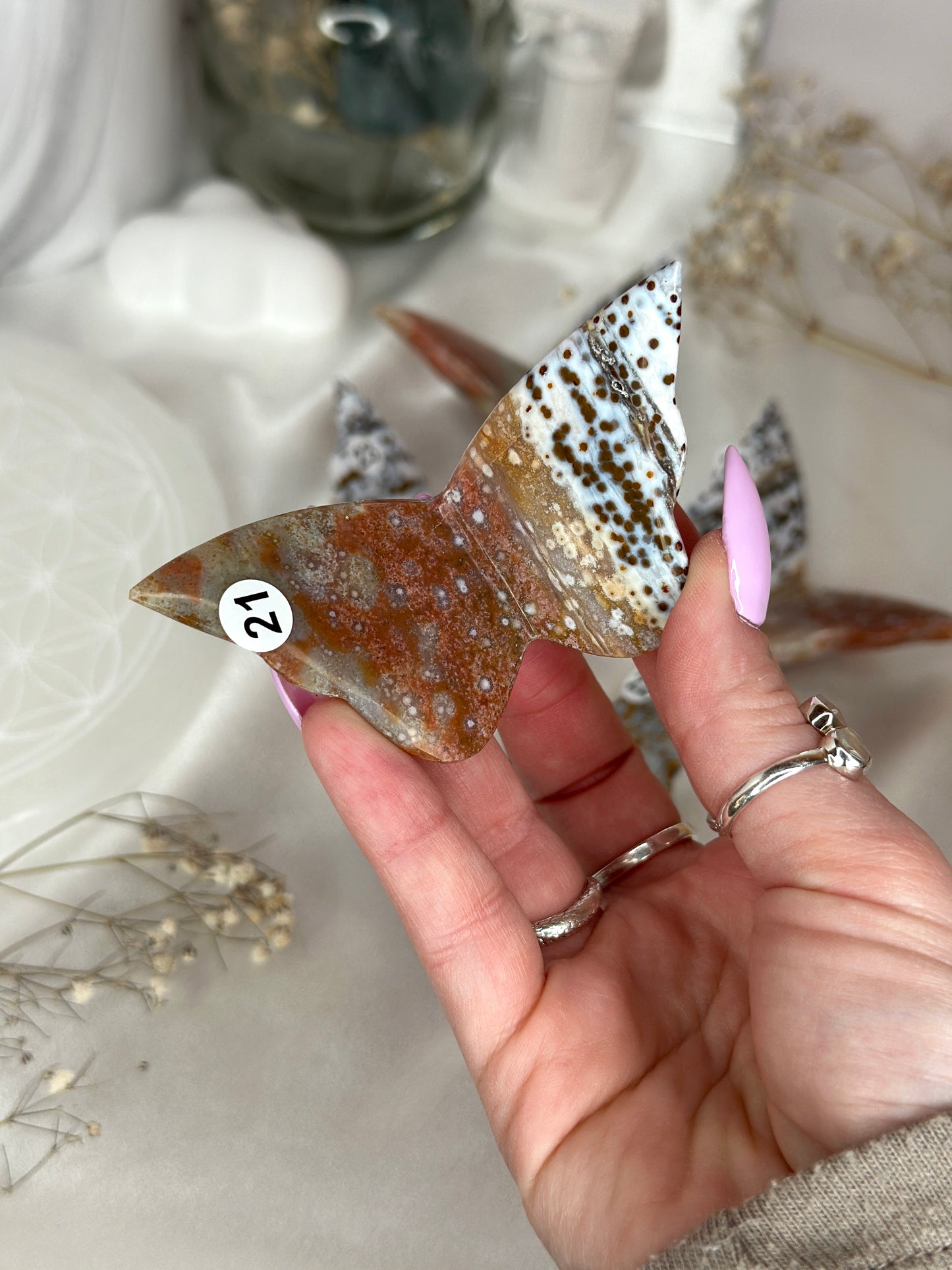 Papillons 3D - Jaspe océan