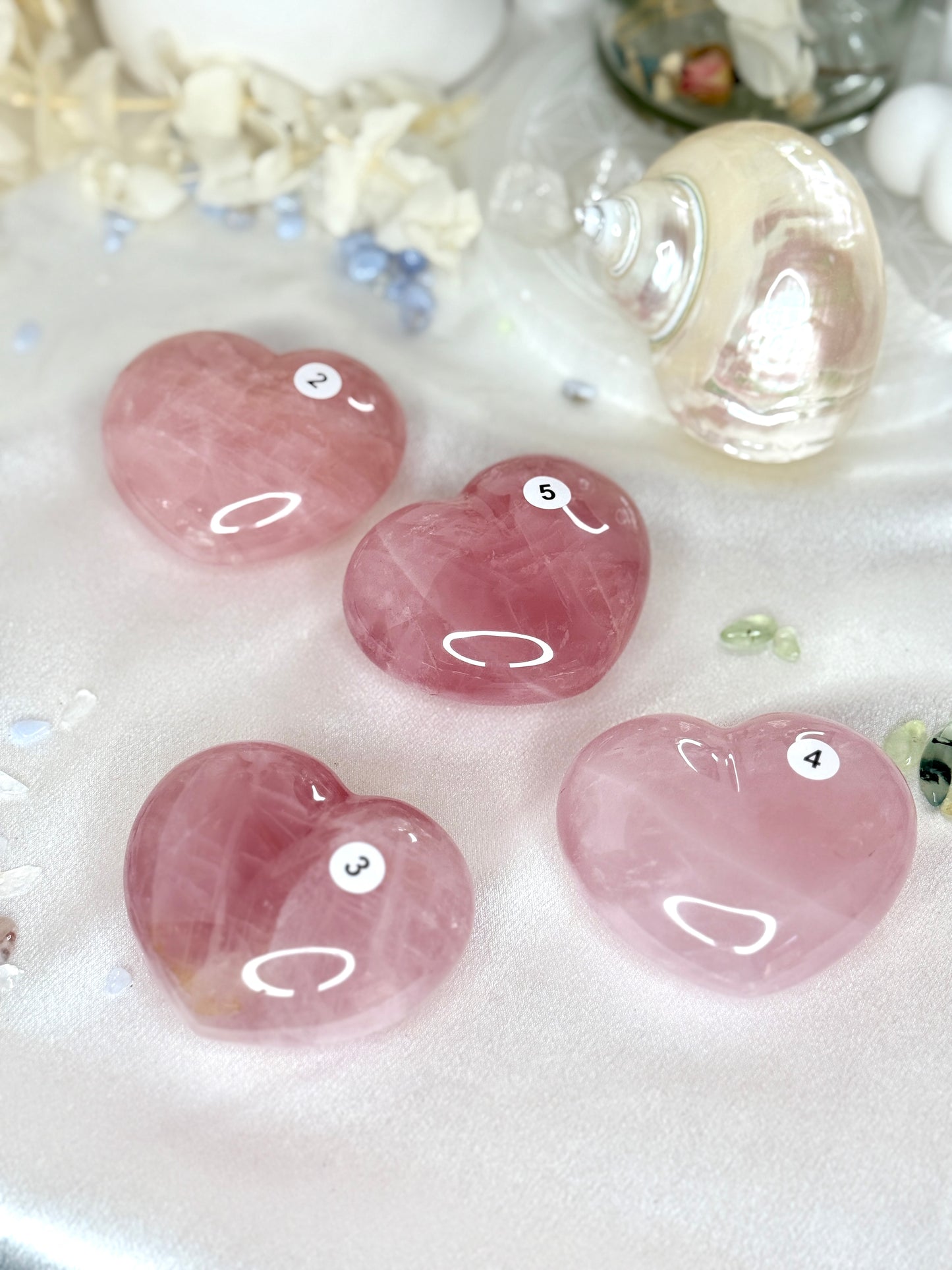 Cœurs quartz rose