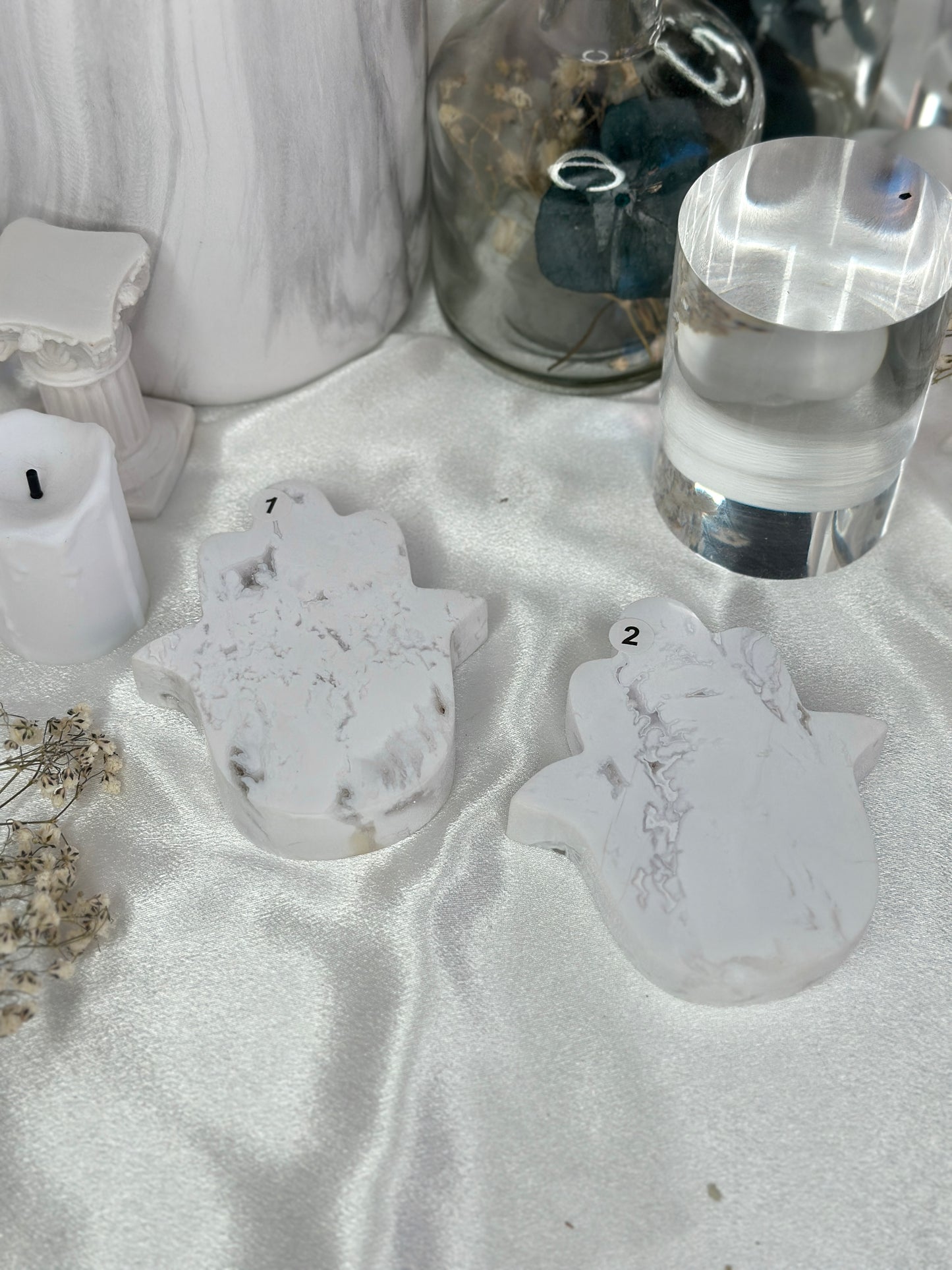 Mains Hamsa - Agate blanche