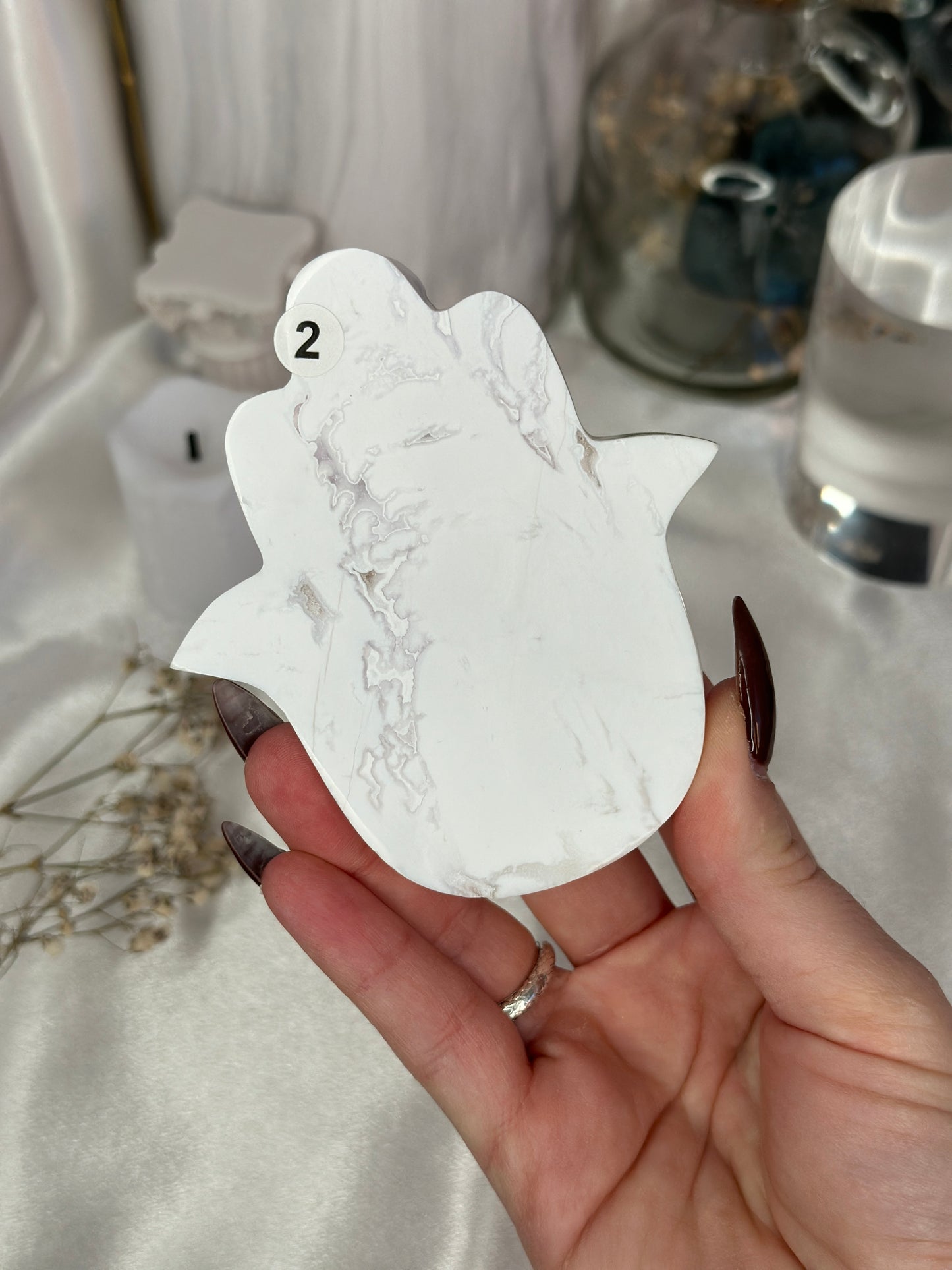 Mains Hamsa - Agate blanche