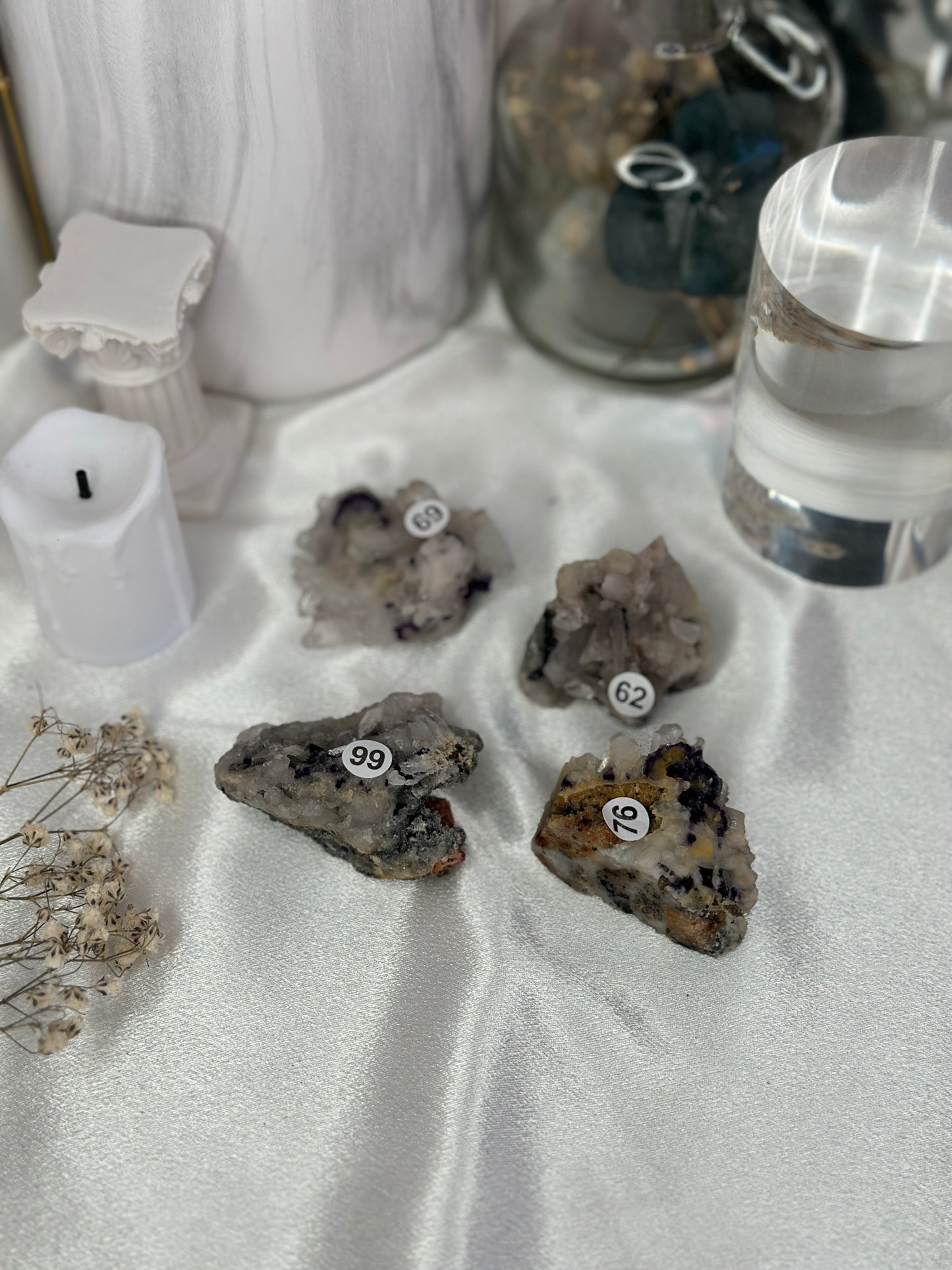 Fluorite violette sur quartz - Inde