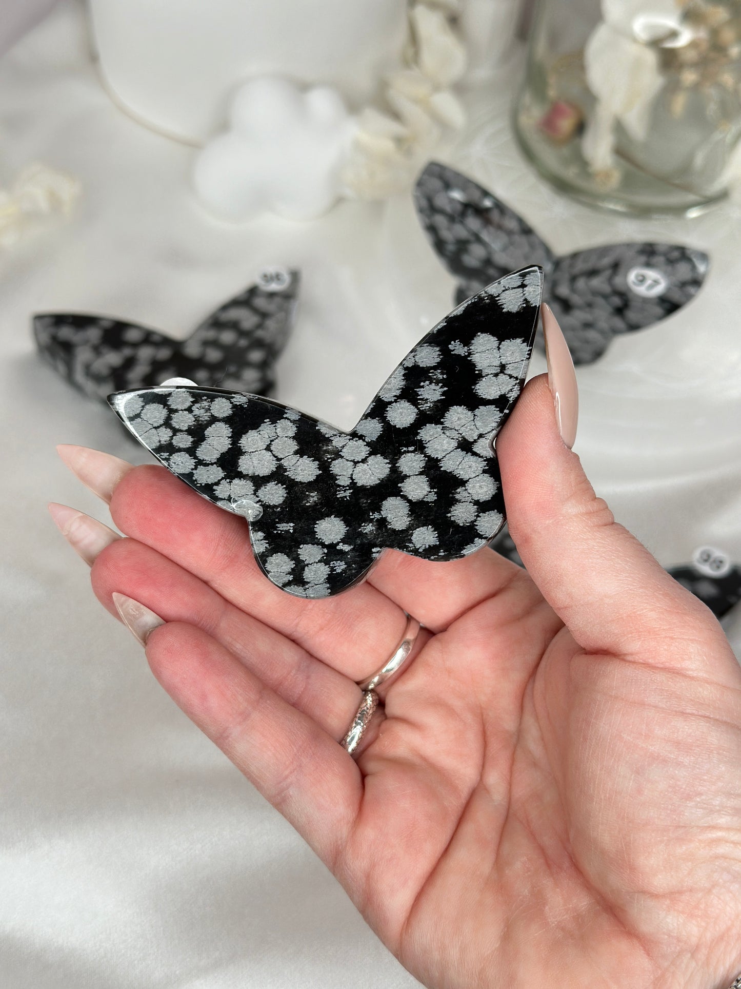 Papillons - Obsidienne neige