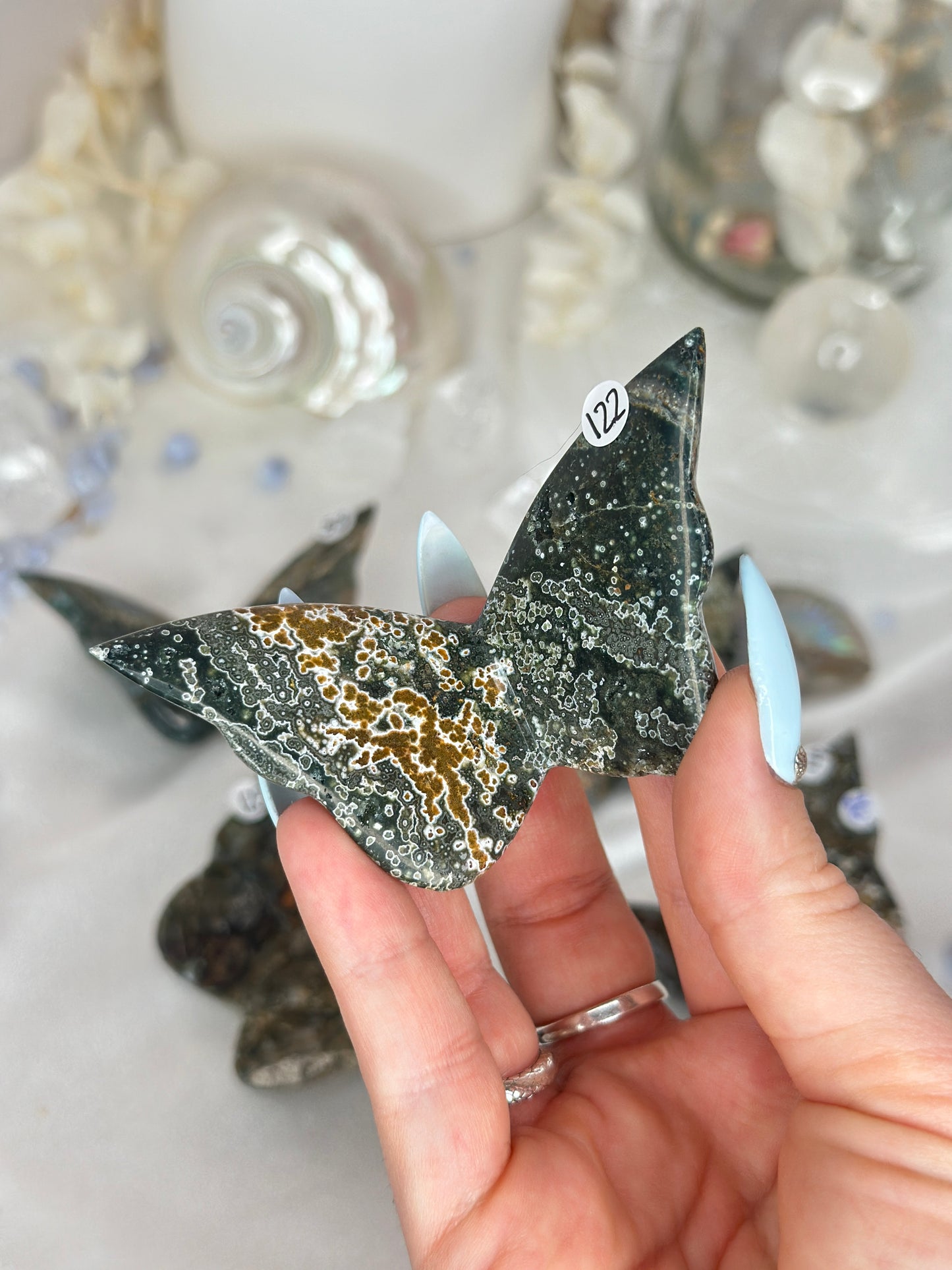 Papillons 3D - Jaspe océan