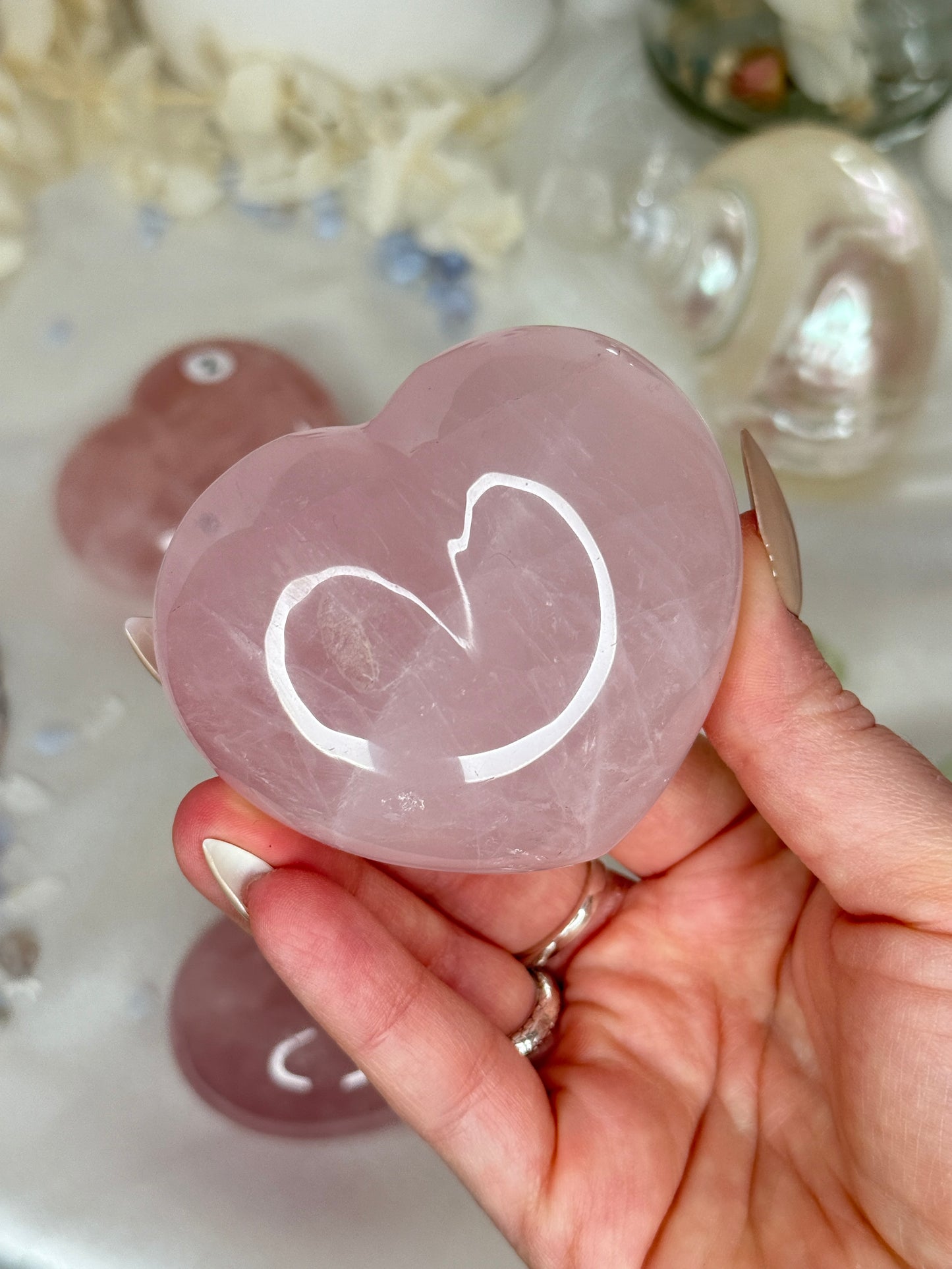 Cœurs quartz rose