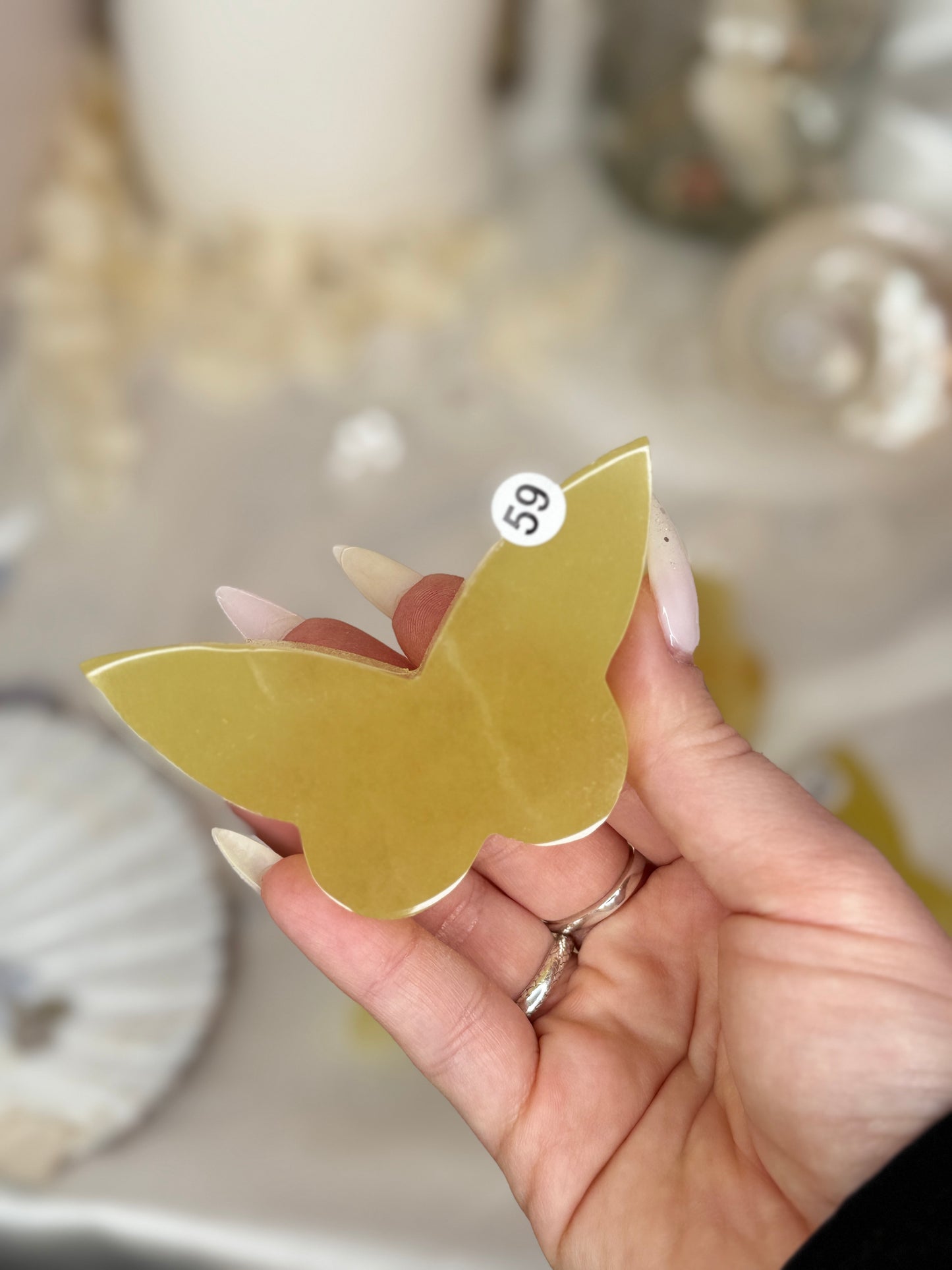 Papillons 2D - calcite jaune