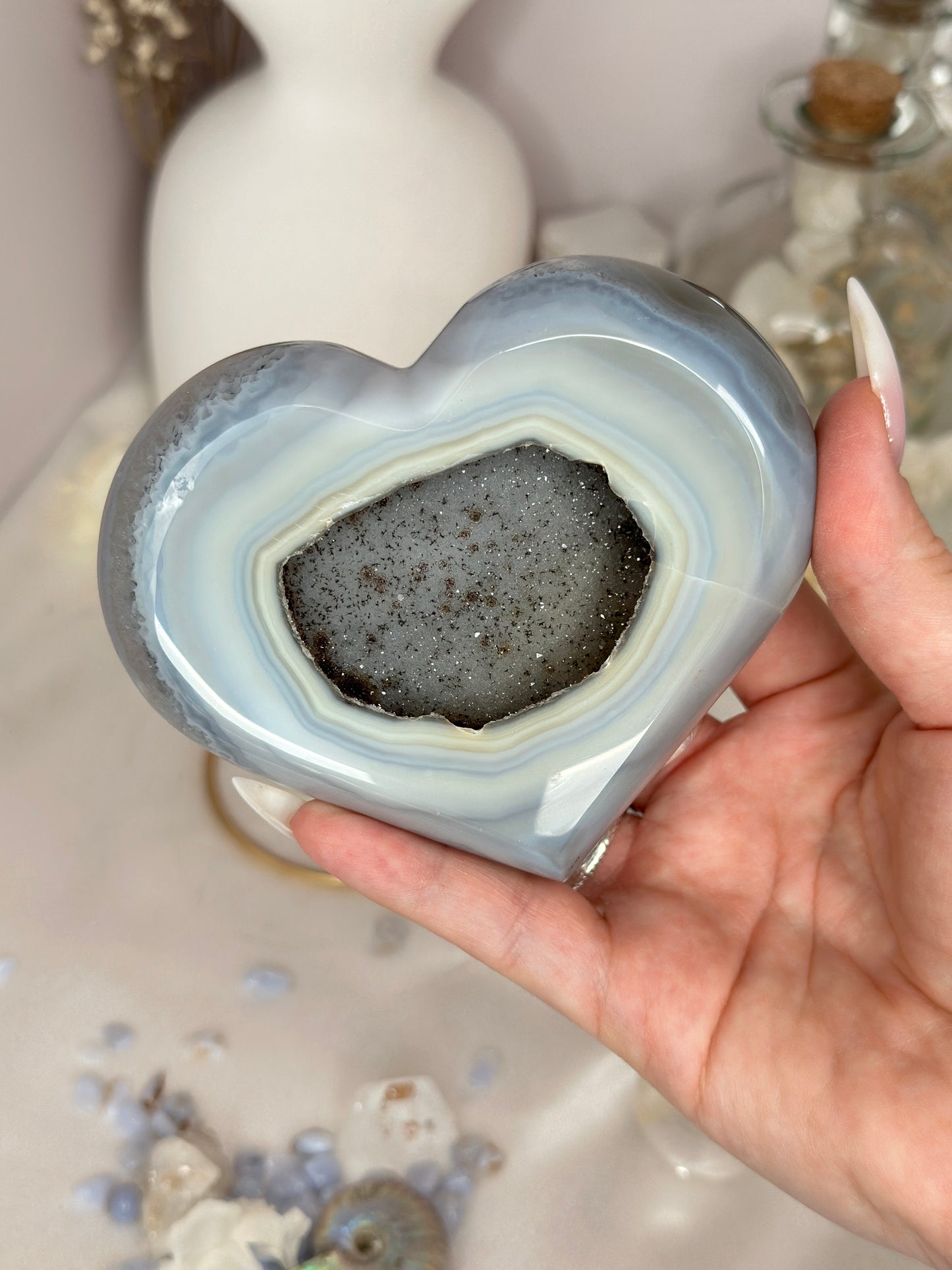 Cœur Agate cristallisée du Brésil
