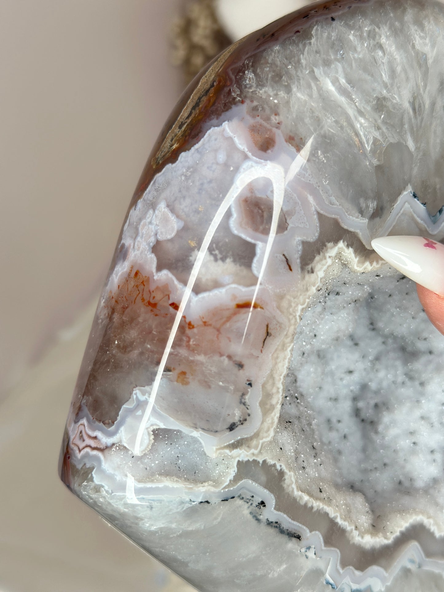 Cœur en agate du Brésil - avec socle