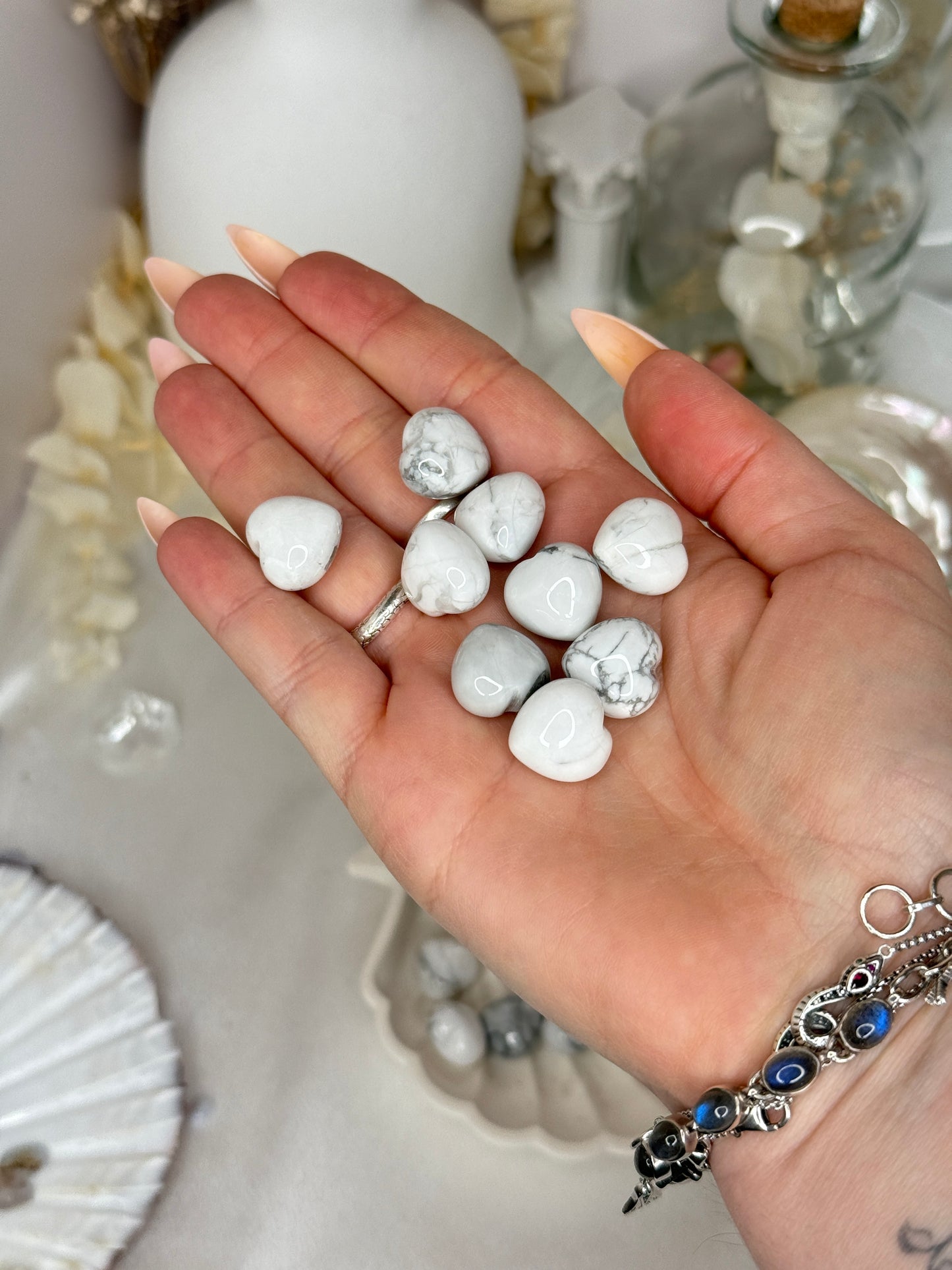 Minis cœurs howlite