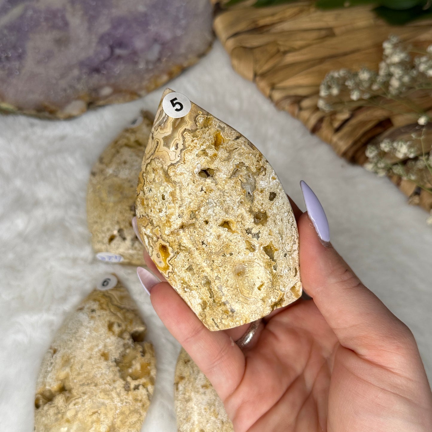 Flamme en Agate crazy lace Jaune