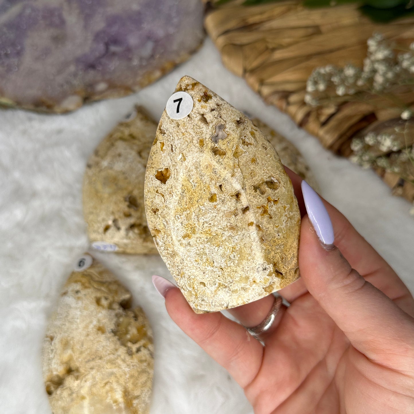 Flamme en Agate crazy lace Jaune