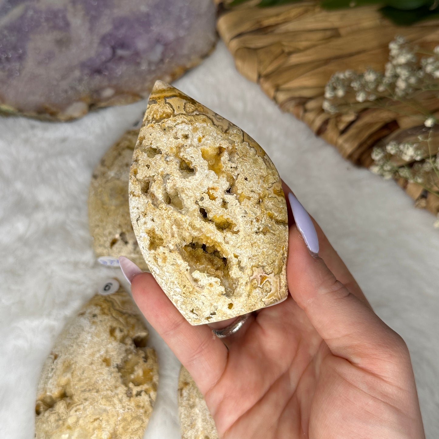 Flamme en Agate crazy lace Jaune