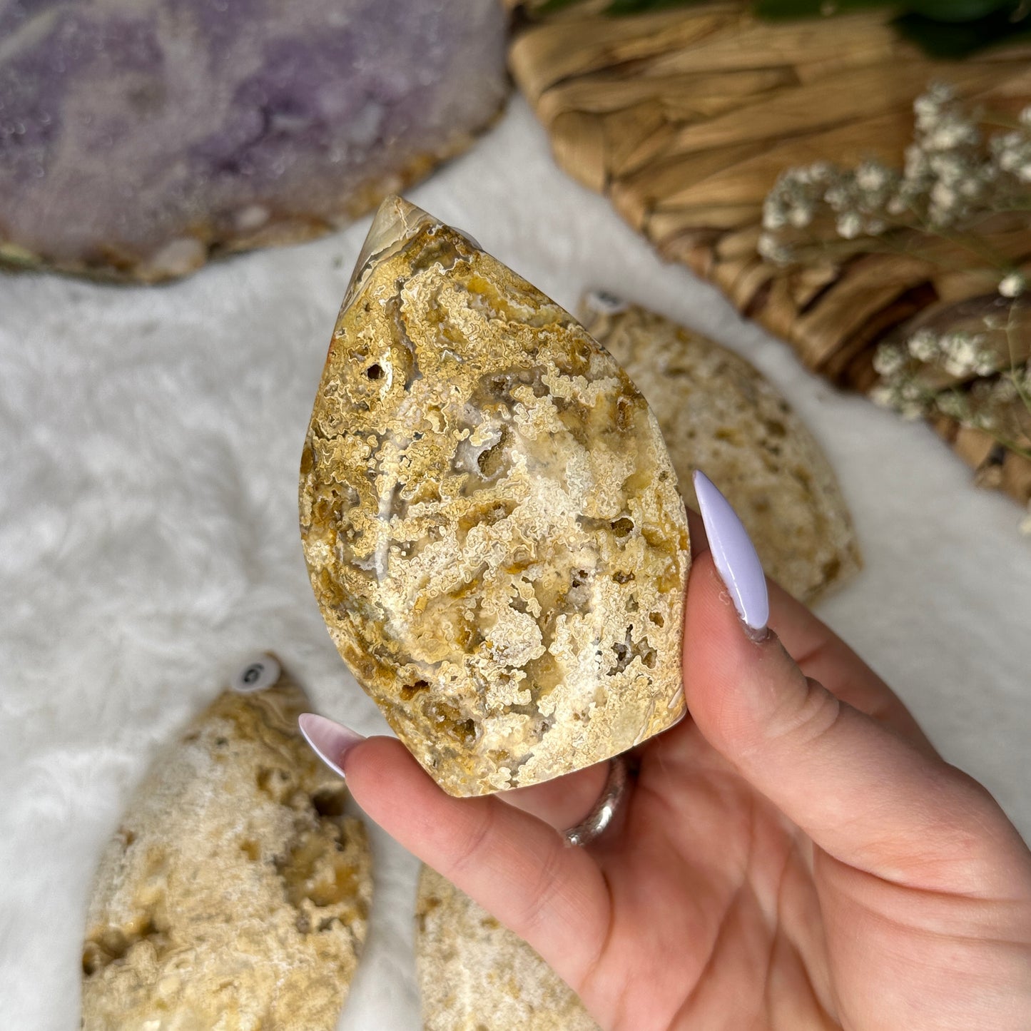 Flamme en Agate crazy lace Jaune