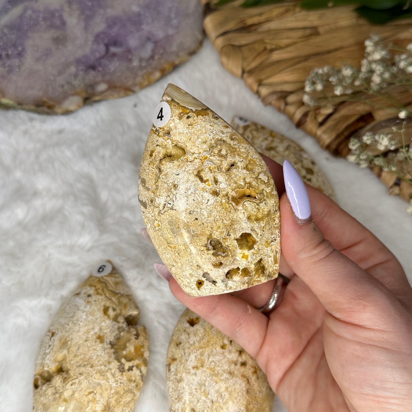 Flamme en Agate crazy lace Jaune