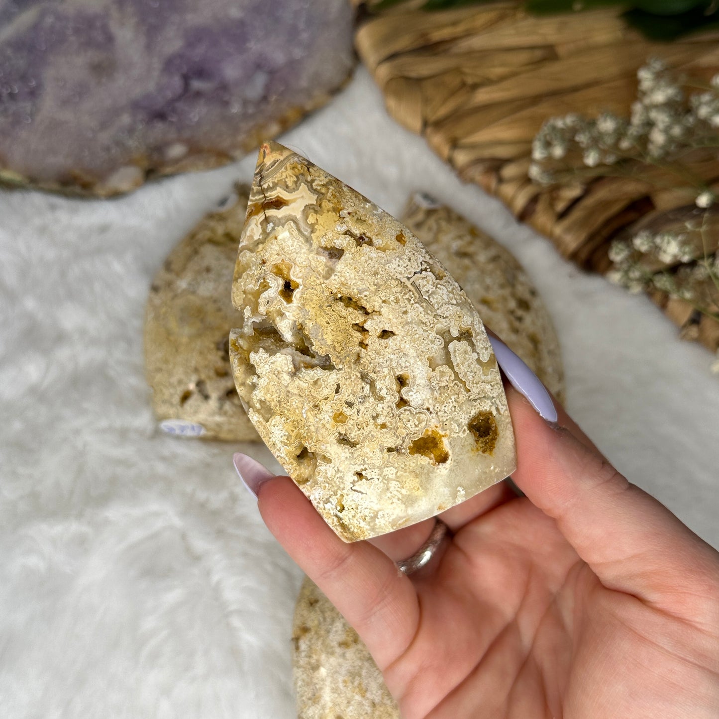 Flamme en Agate crazy lace Jaune