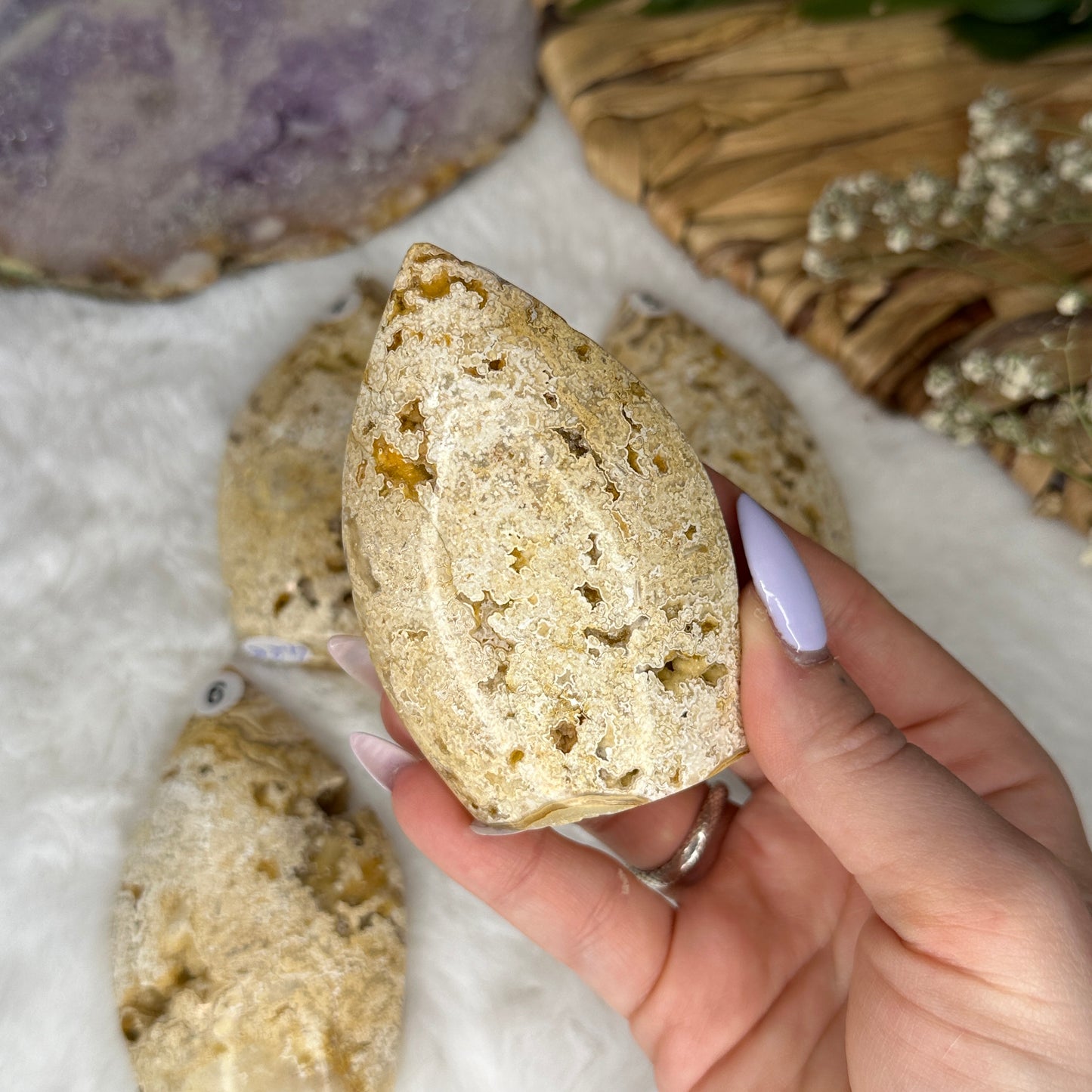 Flamme en Agate crazy lace Jaune