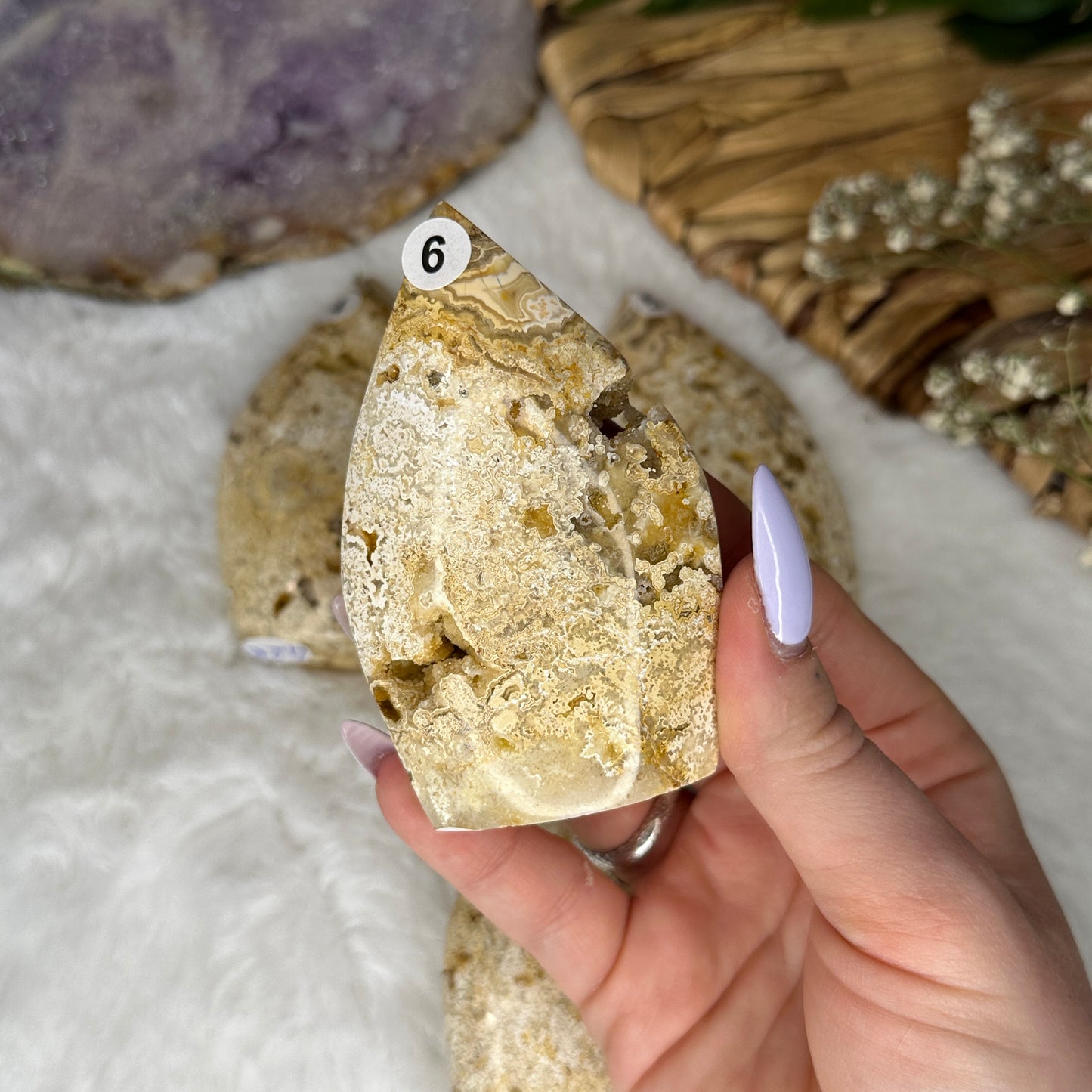 Flamme en Agate crazy lace Jaune