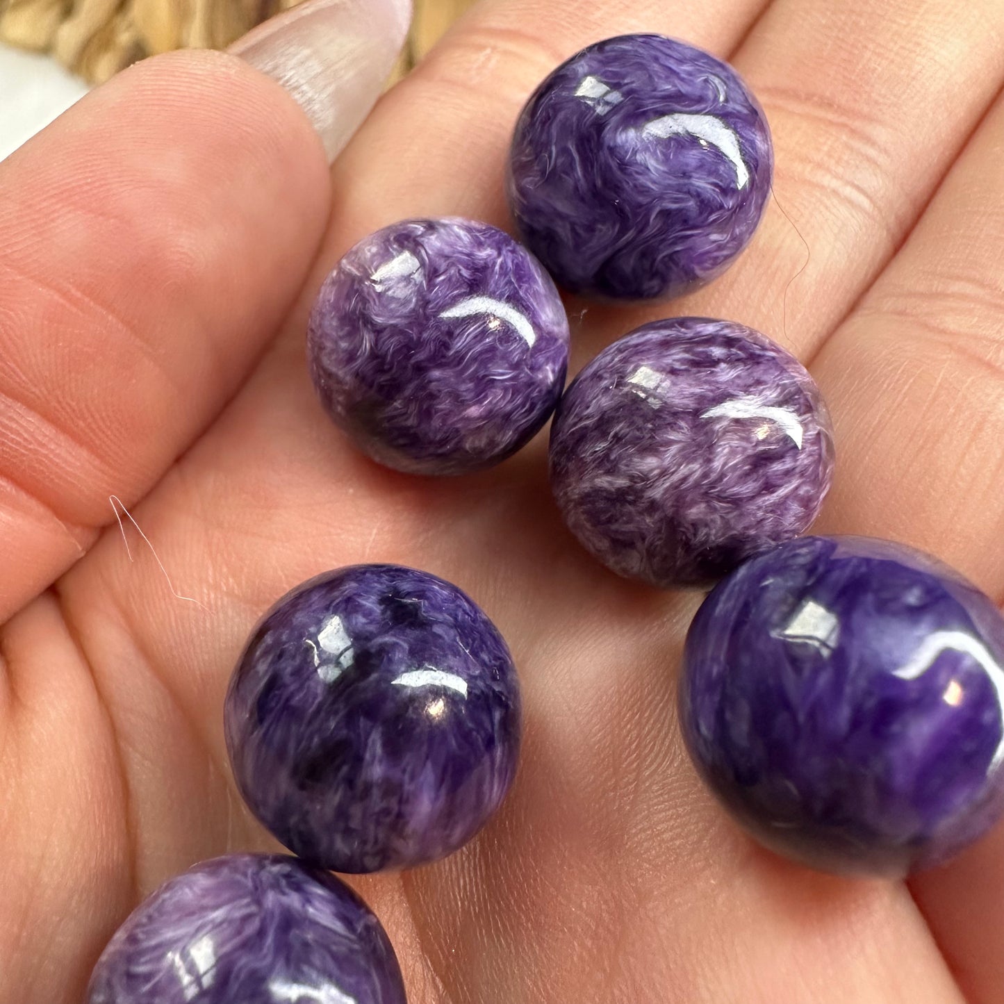 Minis sphères en Charoïte AAA