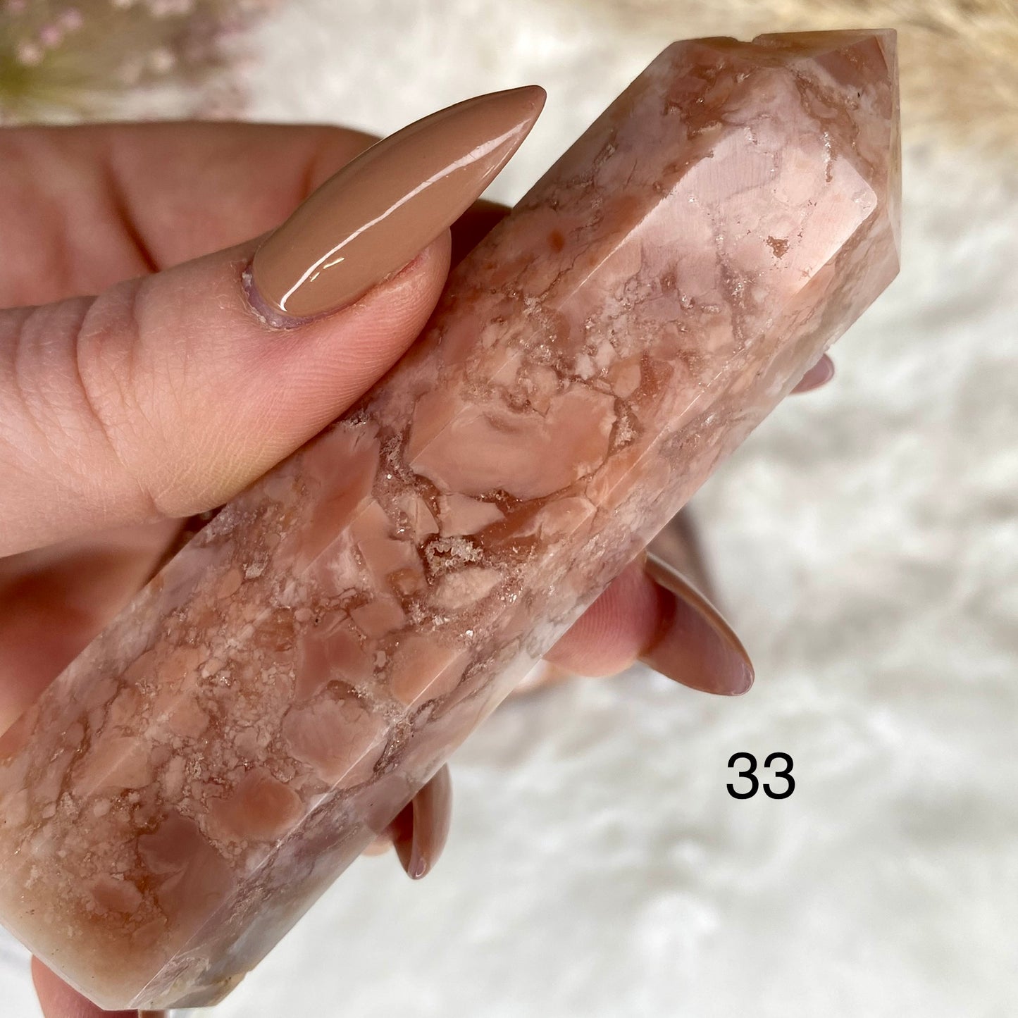 Pointes en Agate Rose naturelle