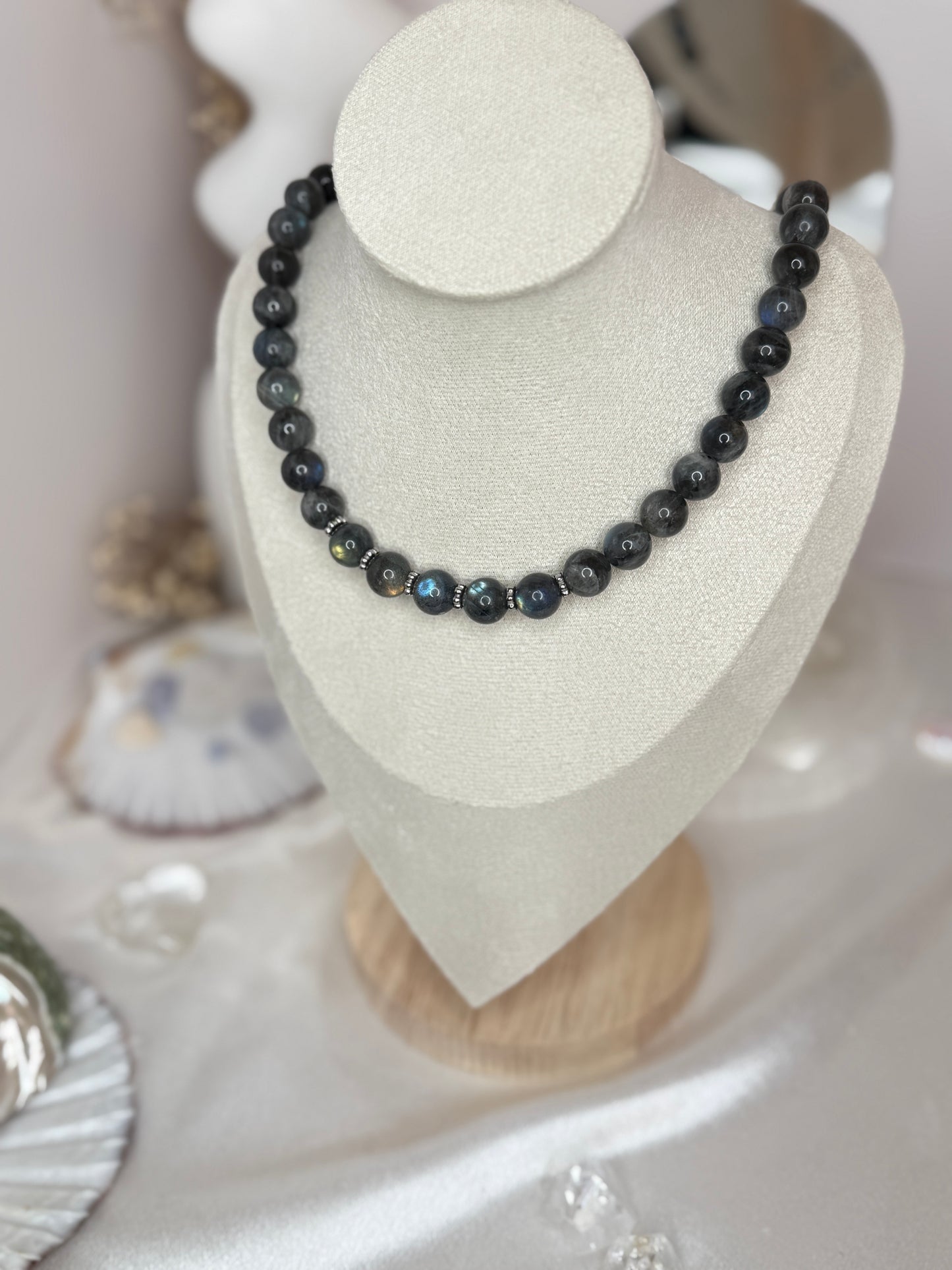 Collier Kristal Ame©️ - Labradorites 10,5 mm