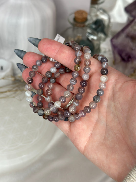 Bracelets 6mm - agate du Botswana