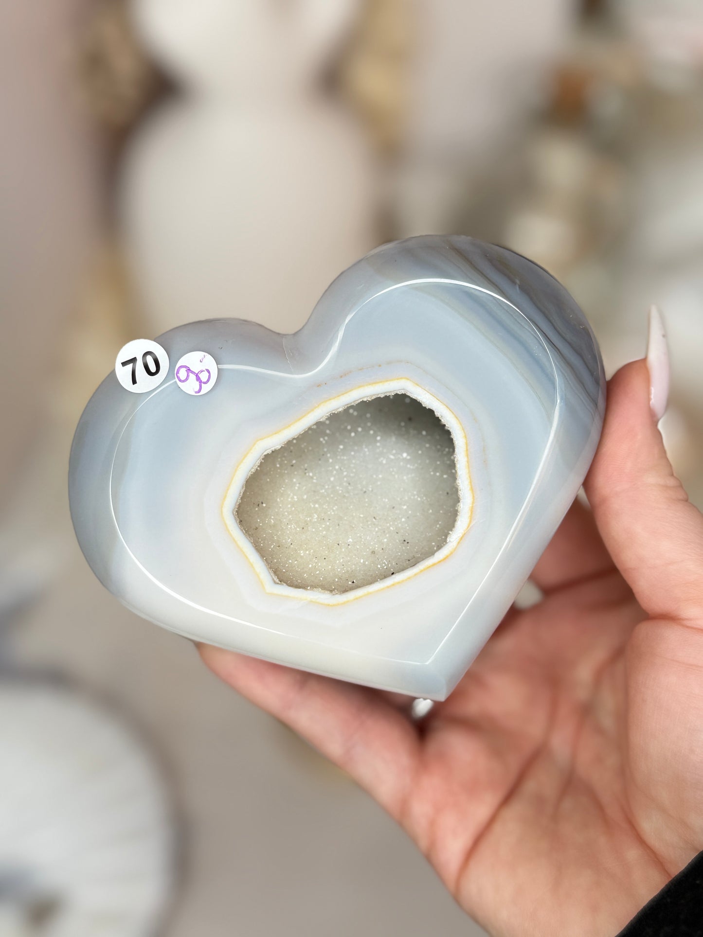 Cœur en Agate cristallisée - Brésil