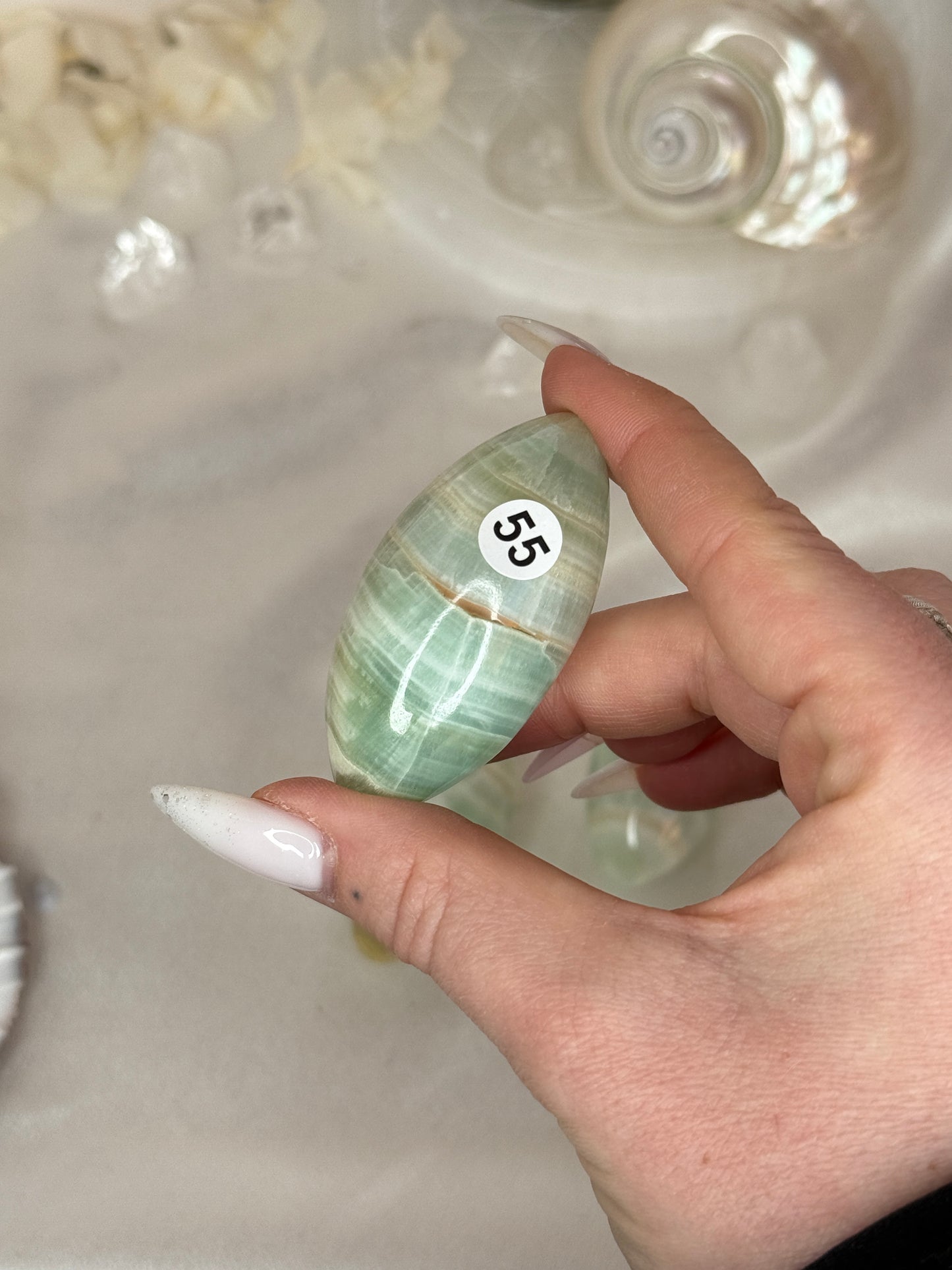 Shiva Lingam - Calcite pistache
